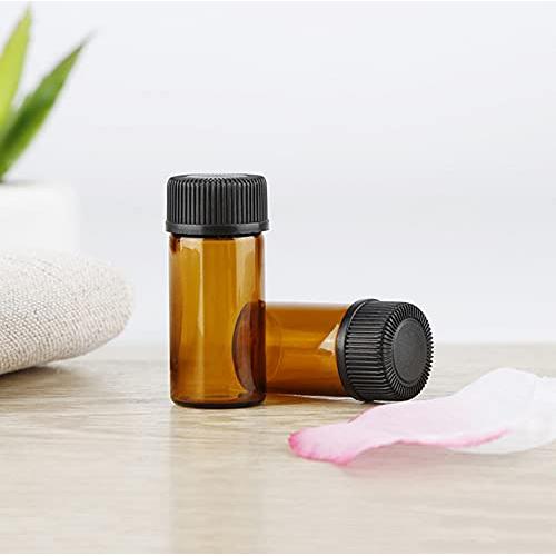 Set de 50 Botellas de Vidrio Ámbar 3ml con Tapa y Pipetas