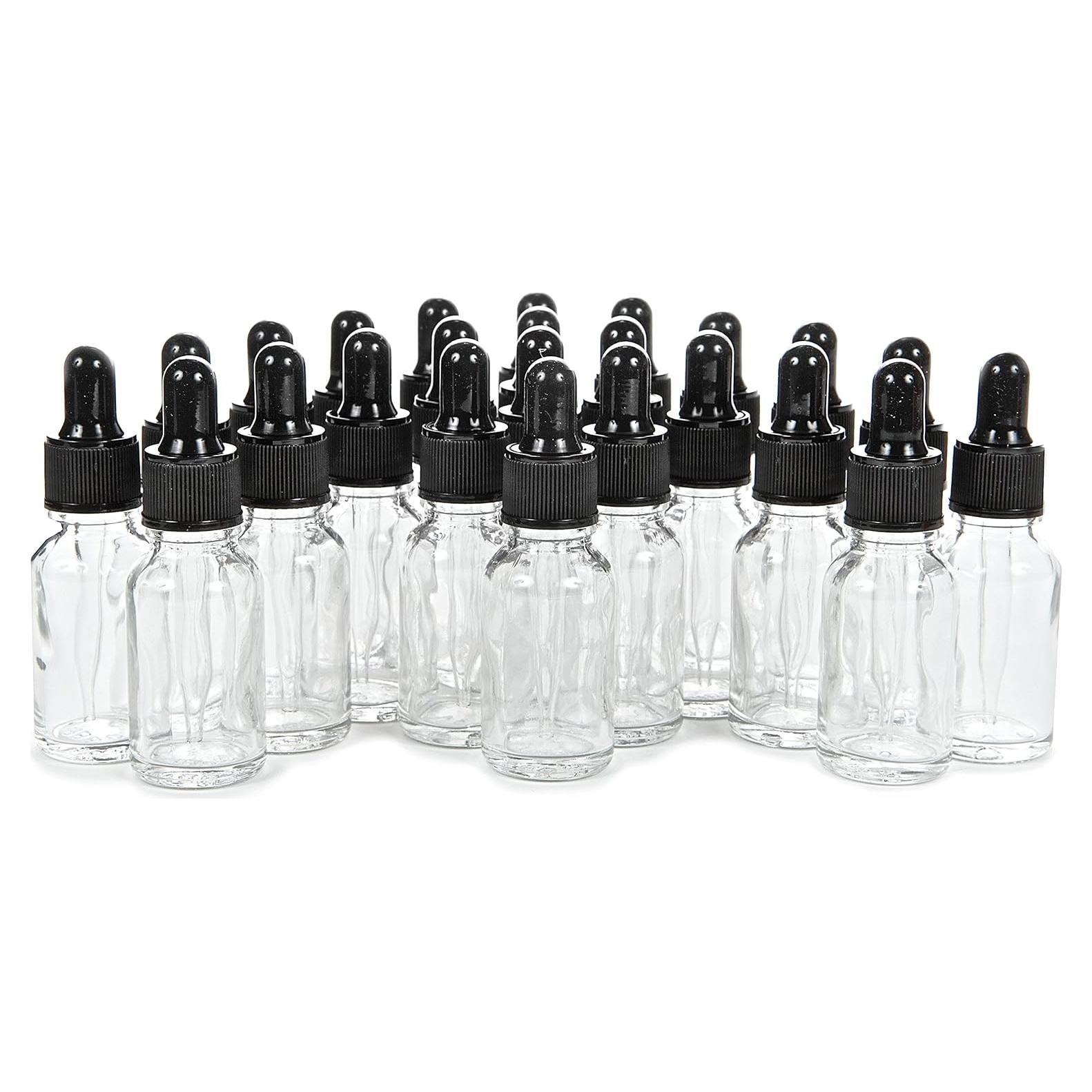 Botellas de Vidrio Transparente Vivaplex 15 ml con Cuentagotas - 24 Unidades