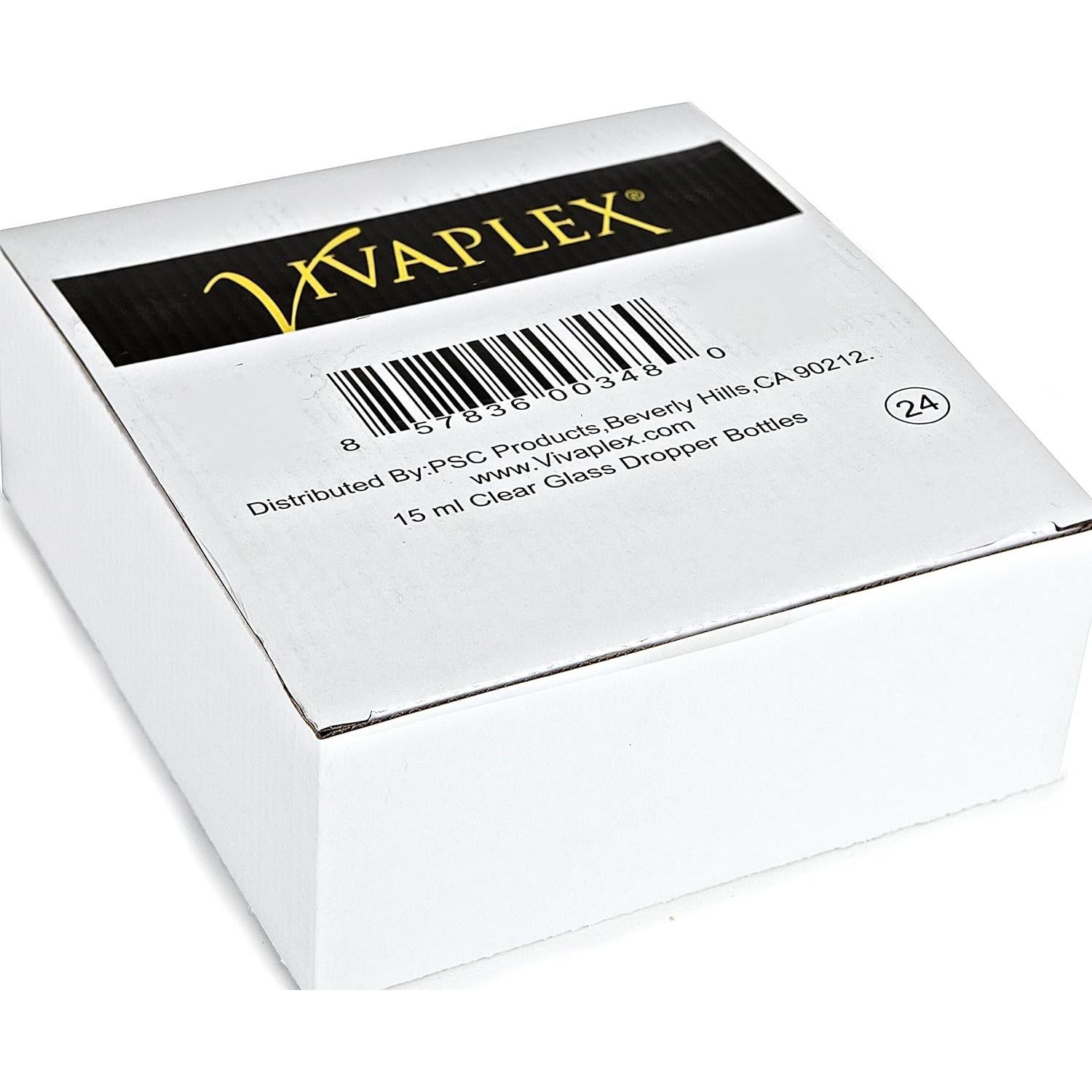 Botellas de Vidrio Transparente Vivaplex 15 ml con Cuentagotas - 24 Unidades