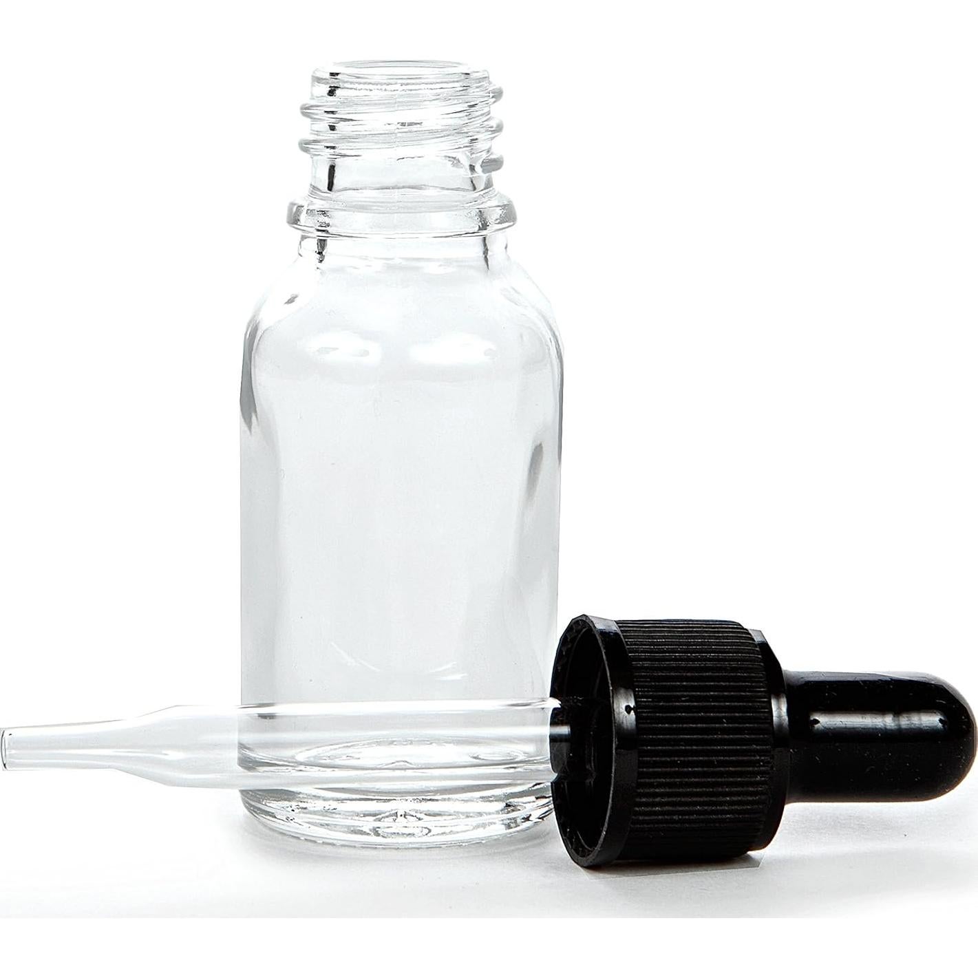 Botellas de Vidrio Transparente Vivaplex 15 ml con Cuentagotas - 24 Unidades