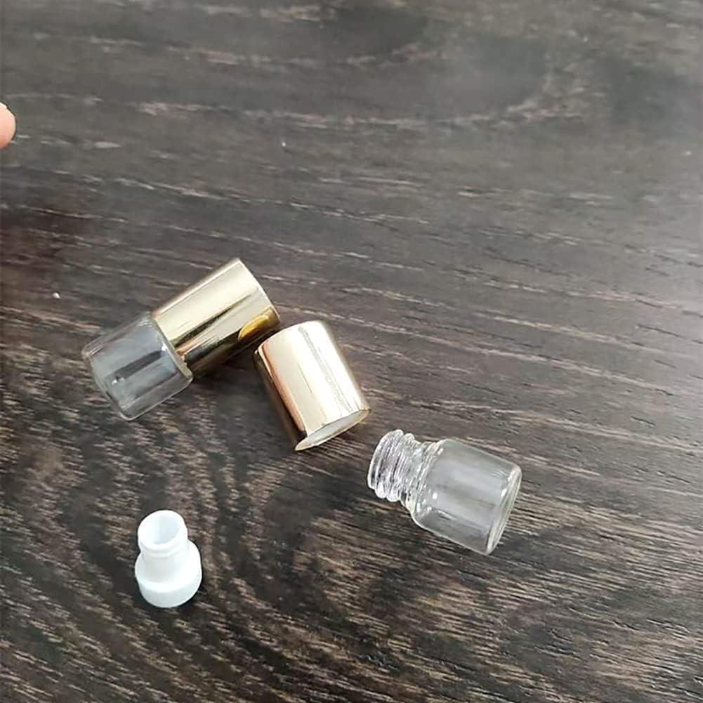 12 Botellas de Vidrio Roll-on WLngtv 1ml Doradas Reutilizables