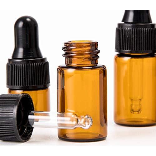 Paquete de 50 Botellas de Vidrio Ámbar 3ml con Gotero USRommaner