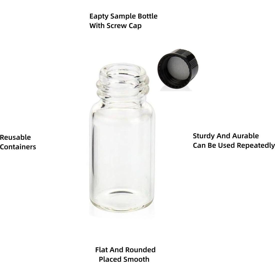 Frasco de Muestra de Vidrio Borosilicato 3ML - 100 Unidades