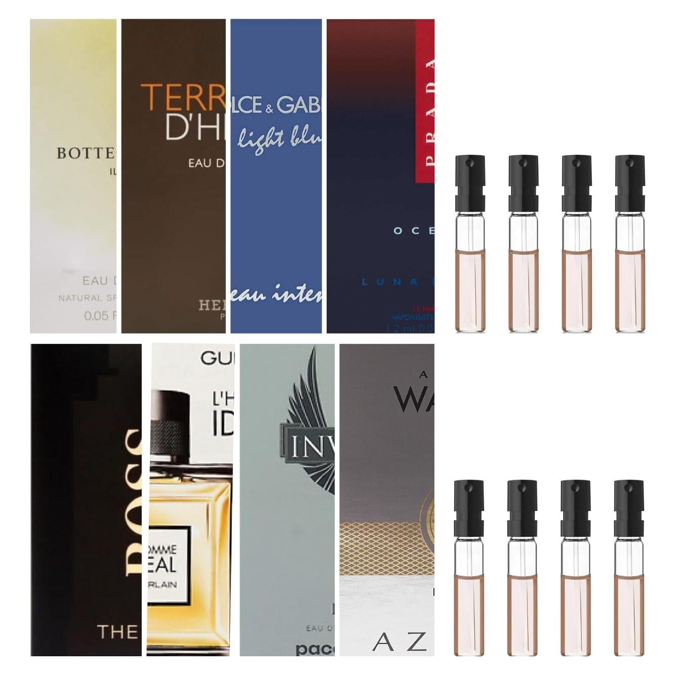 Juego de Muestras de Fragancias para Hombres - 8 Viales de 0.57 a 1.70 g