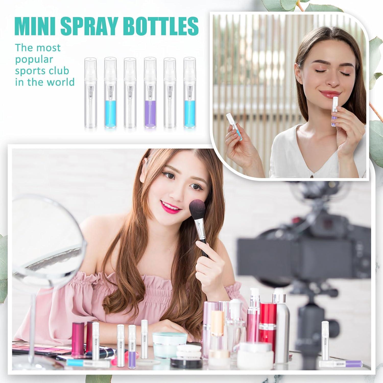 200 Mini Botellas de Spray Zhehao 3 ml Transparentes Recargables