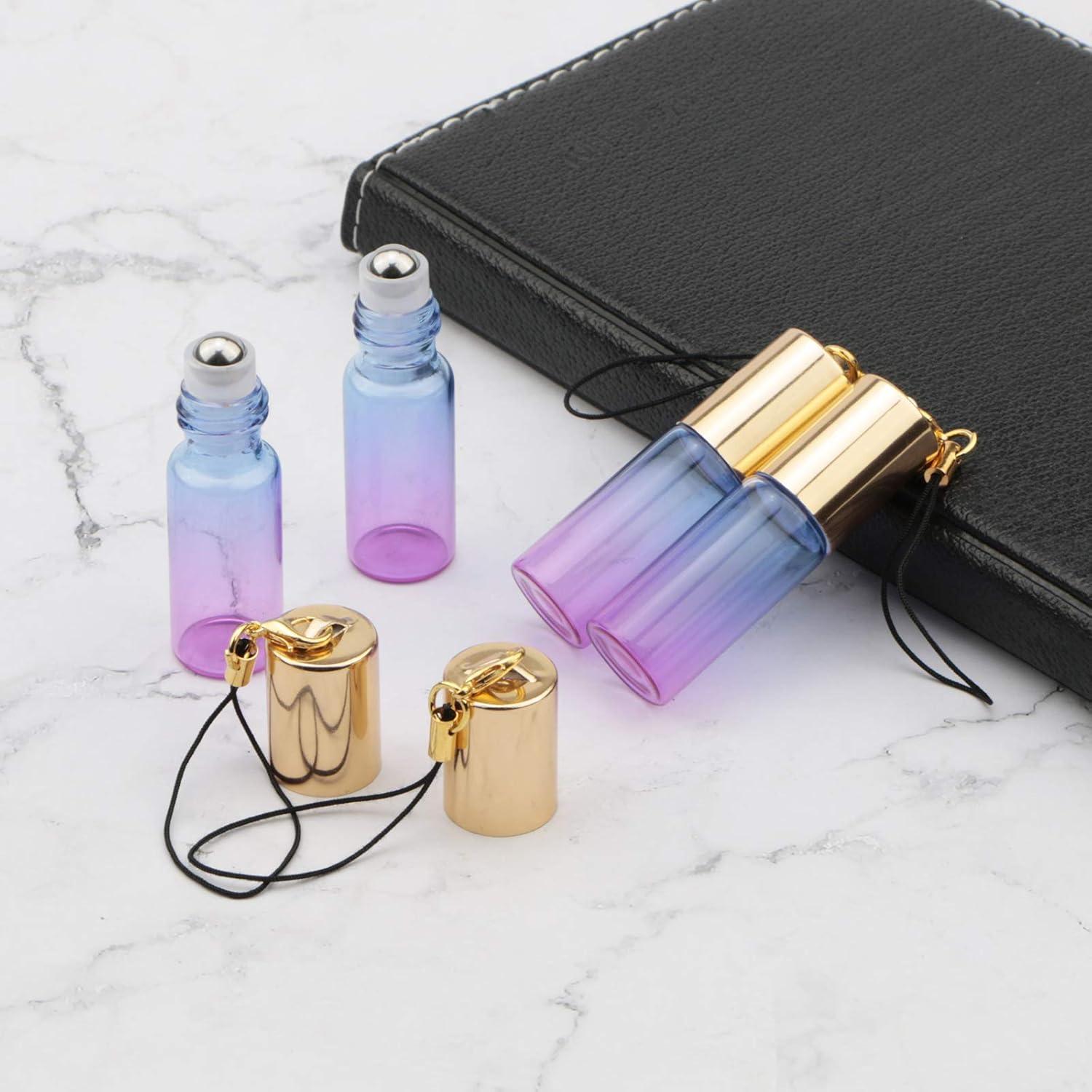 Kesell 15 Botellas de Rodillo de Vidrio 5ml Gradiente Azul-Púrpura