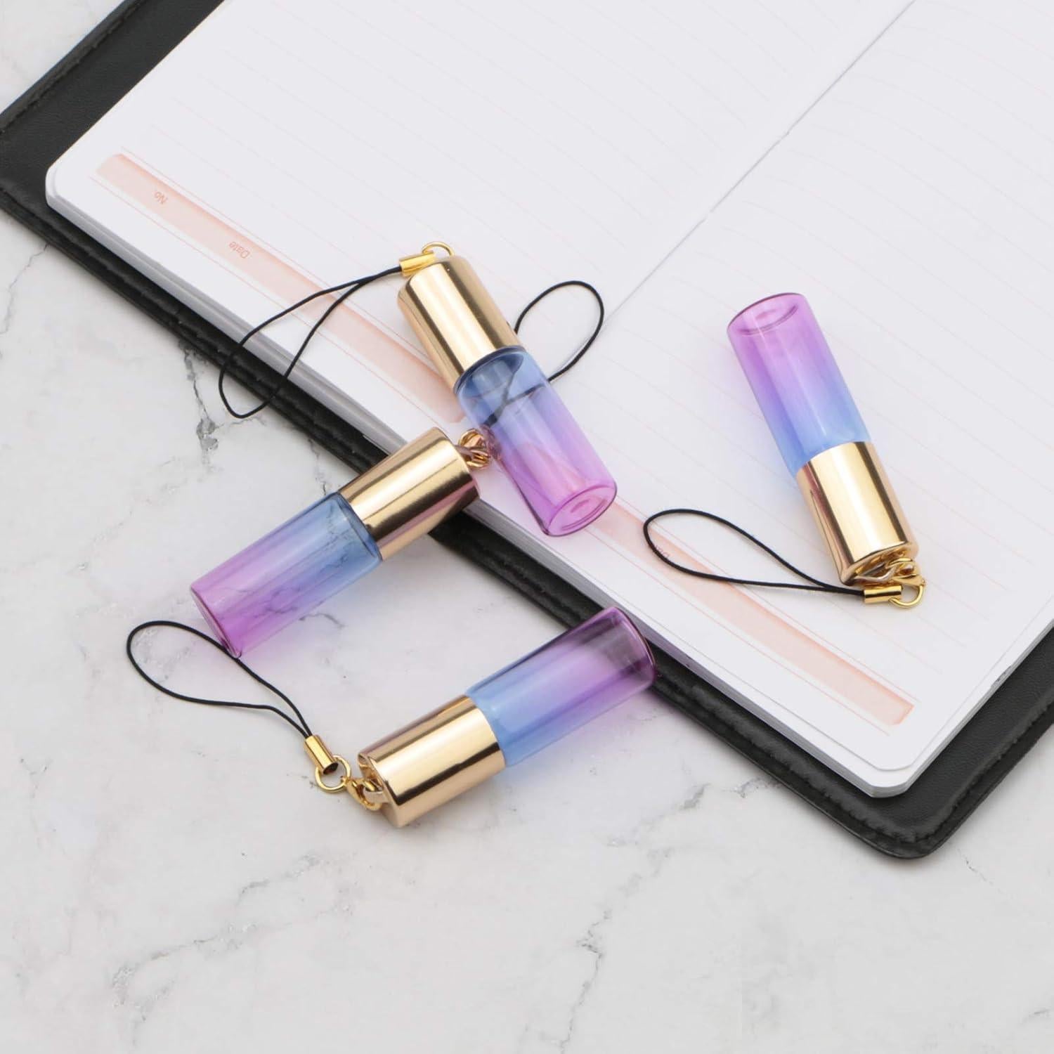 Kesell 15 Botellas de Rodillo de Vidrio 5ml Gradiente Azul-Púrpura