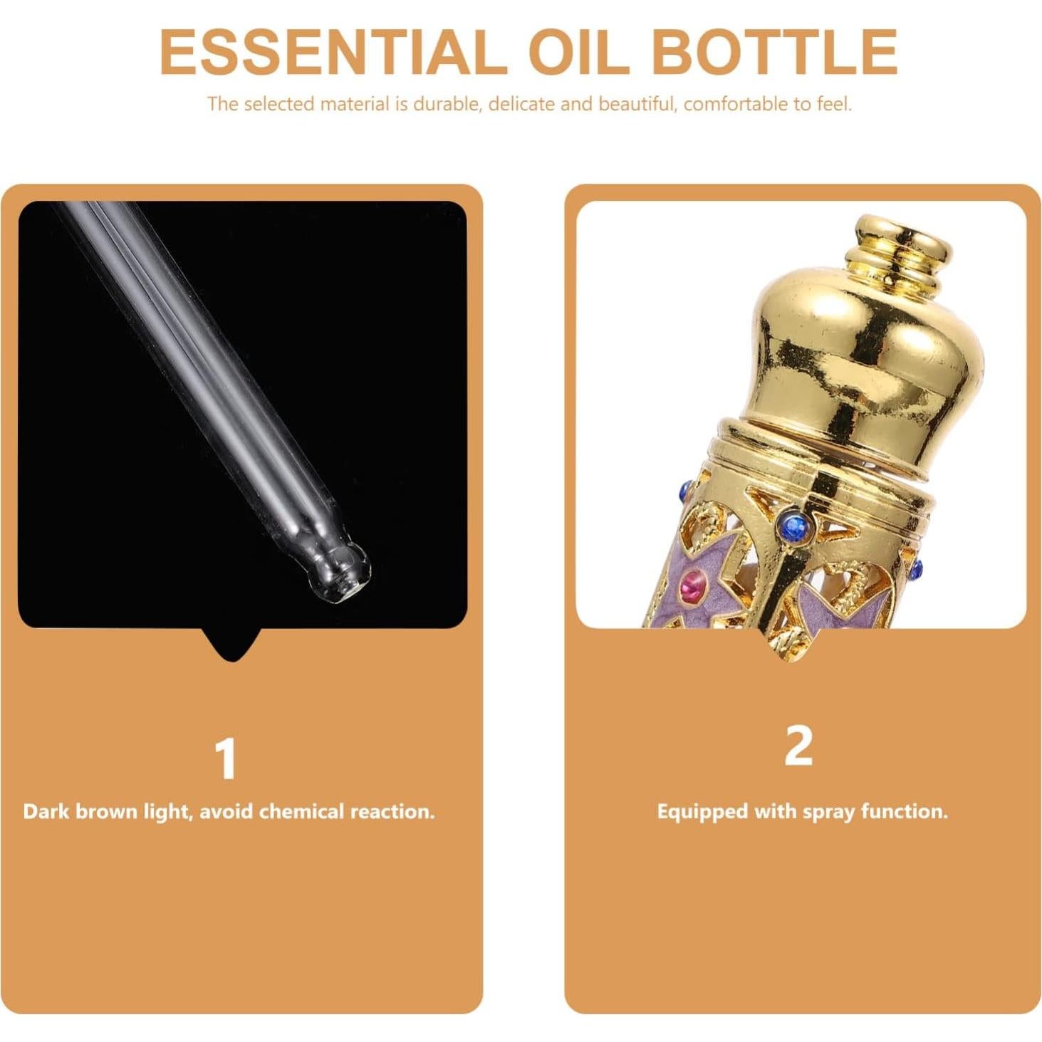 Botella de Perfume Rellenable Beavorty Vintage Dorada 24g