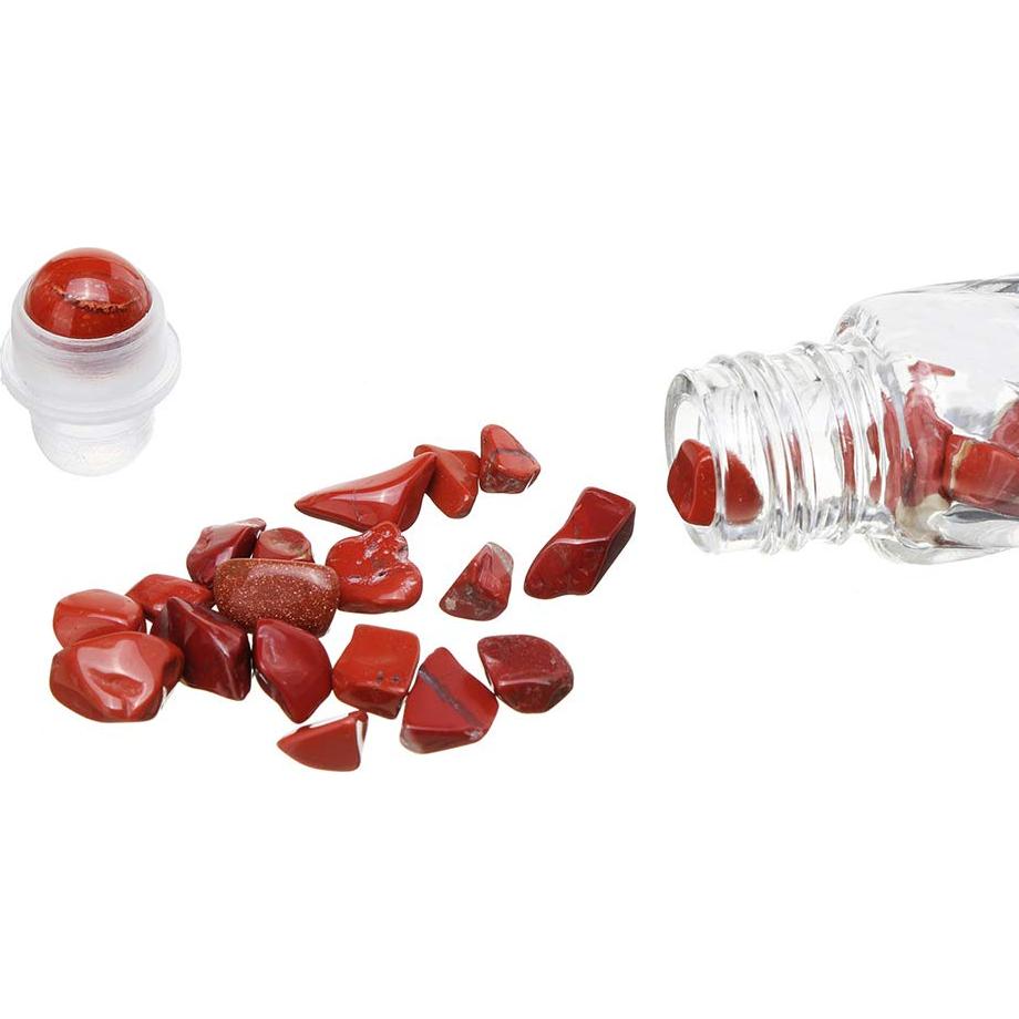 Botellas de vidrio 10ml con bolas rodantes de piedras preciosas - 10 piezas