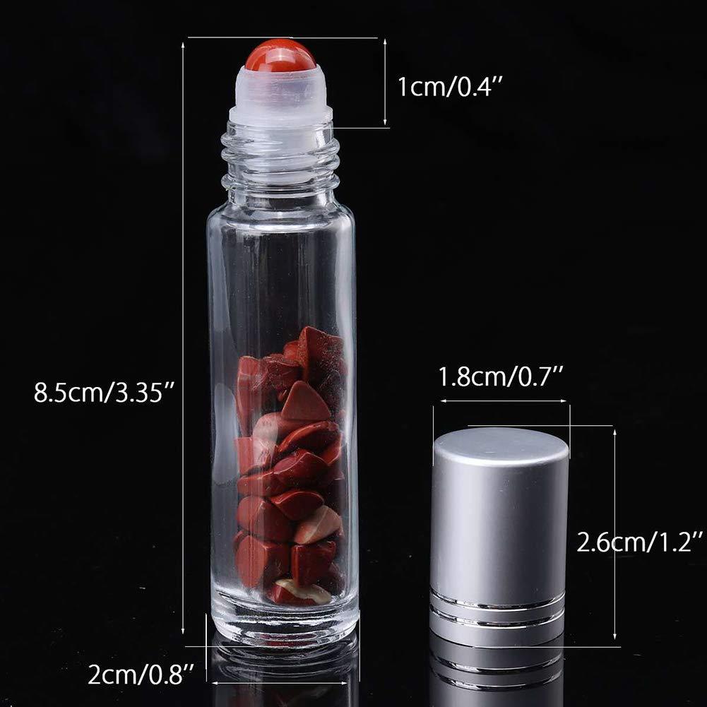 Botellas de vidrio 10ml con bolas rodantes de piedras preciosas - 10 piezas