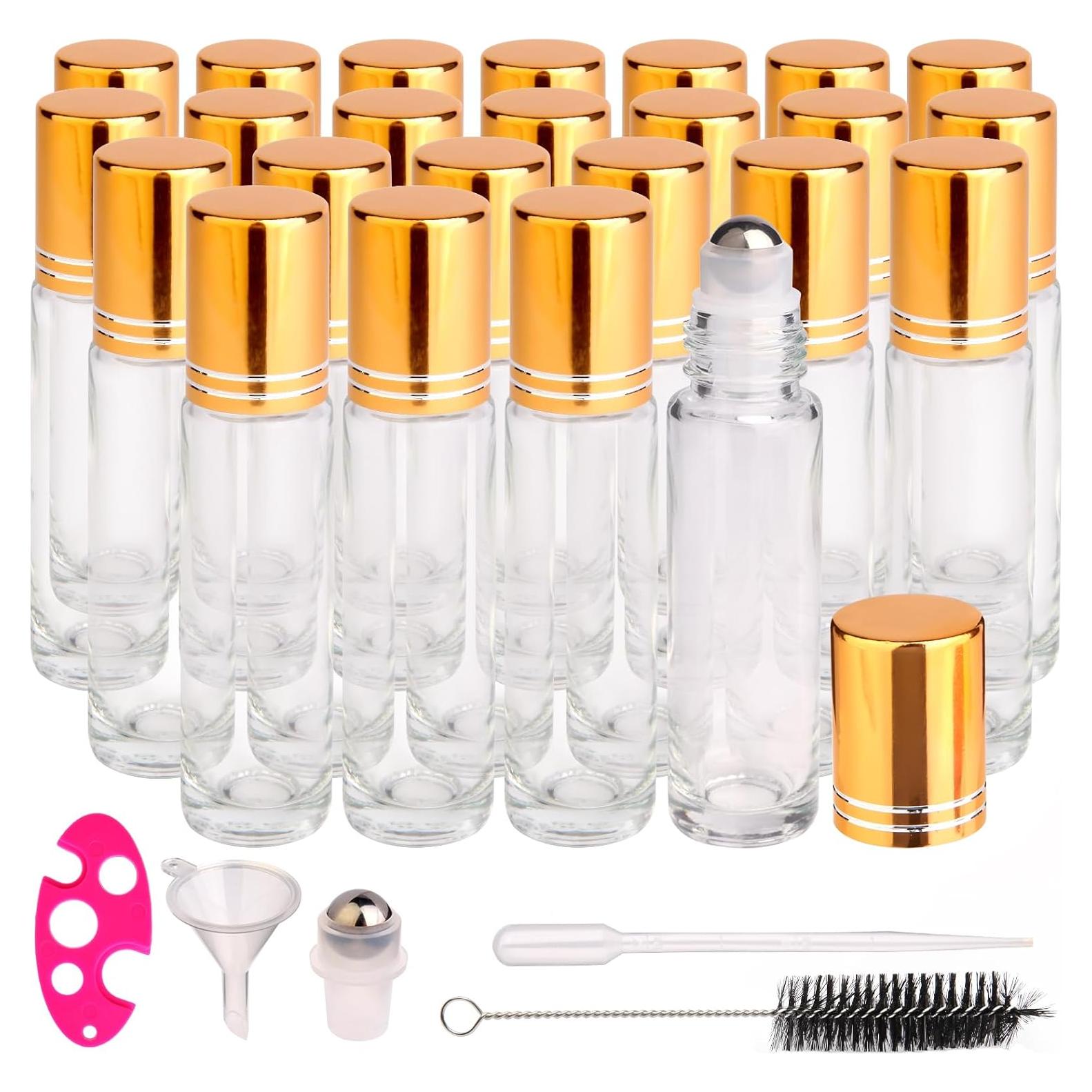 Pack 24 Botellas de Vidrio 10ml Roll On MaxMau para Aceites