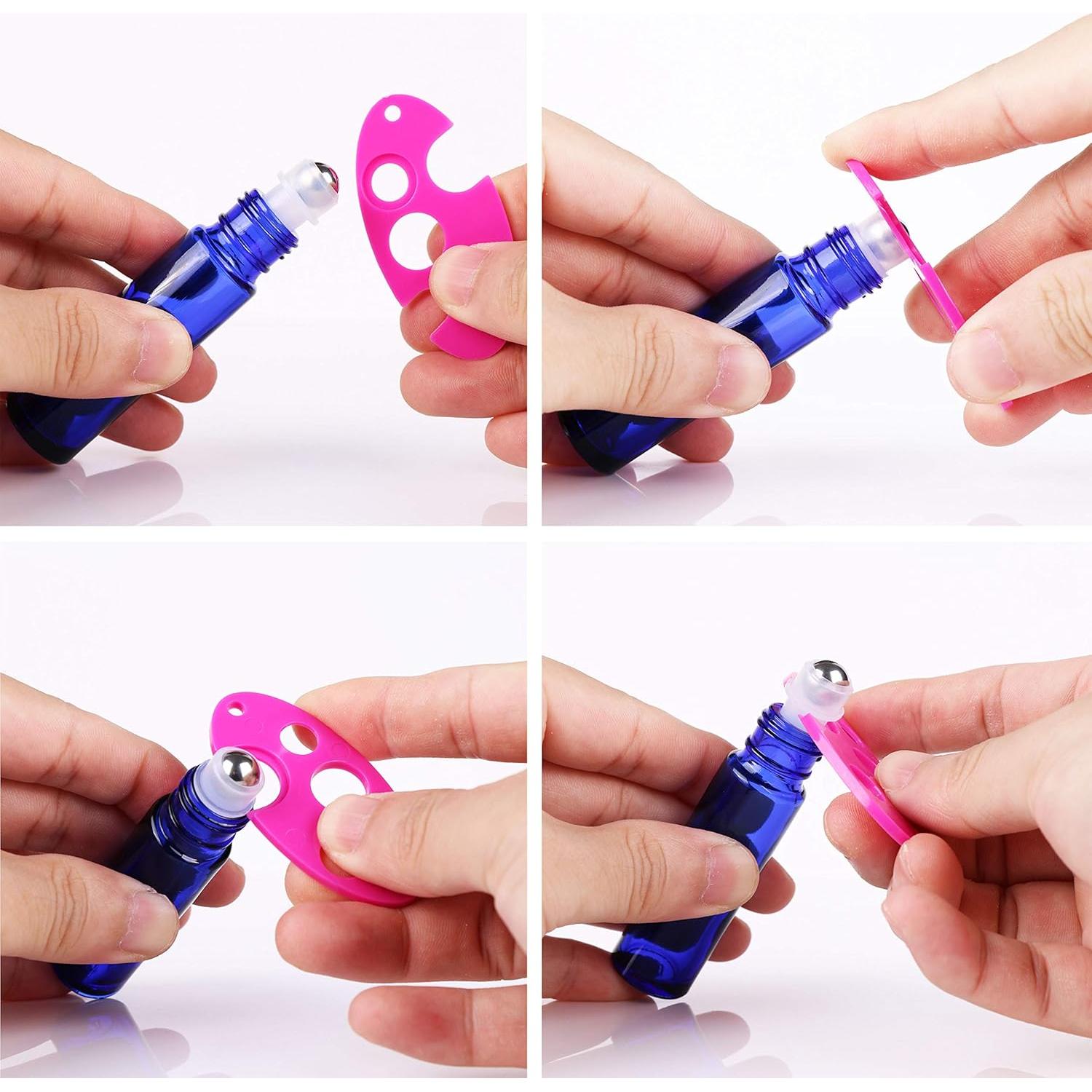 12 Botellas Roller de Vidrio Azul Cobalto 10ml inice