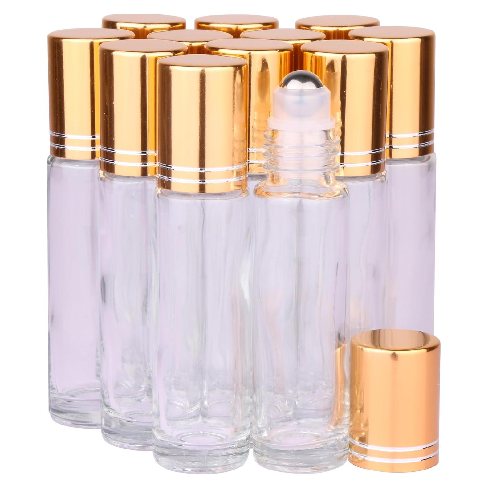 12 Botellas Roller de Vidrio 10ml inice con Accesorios