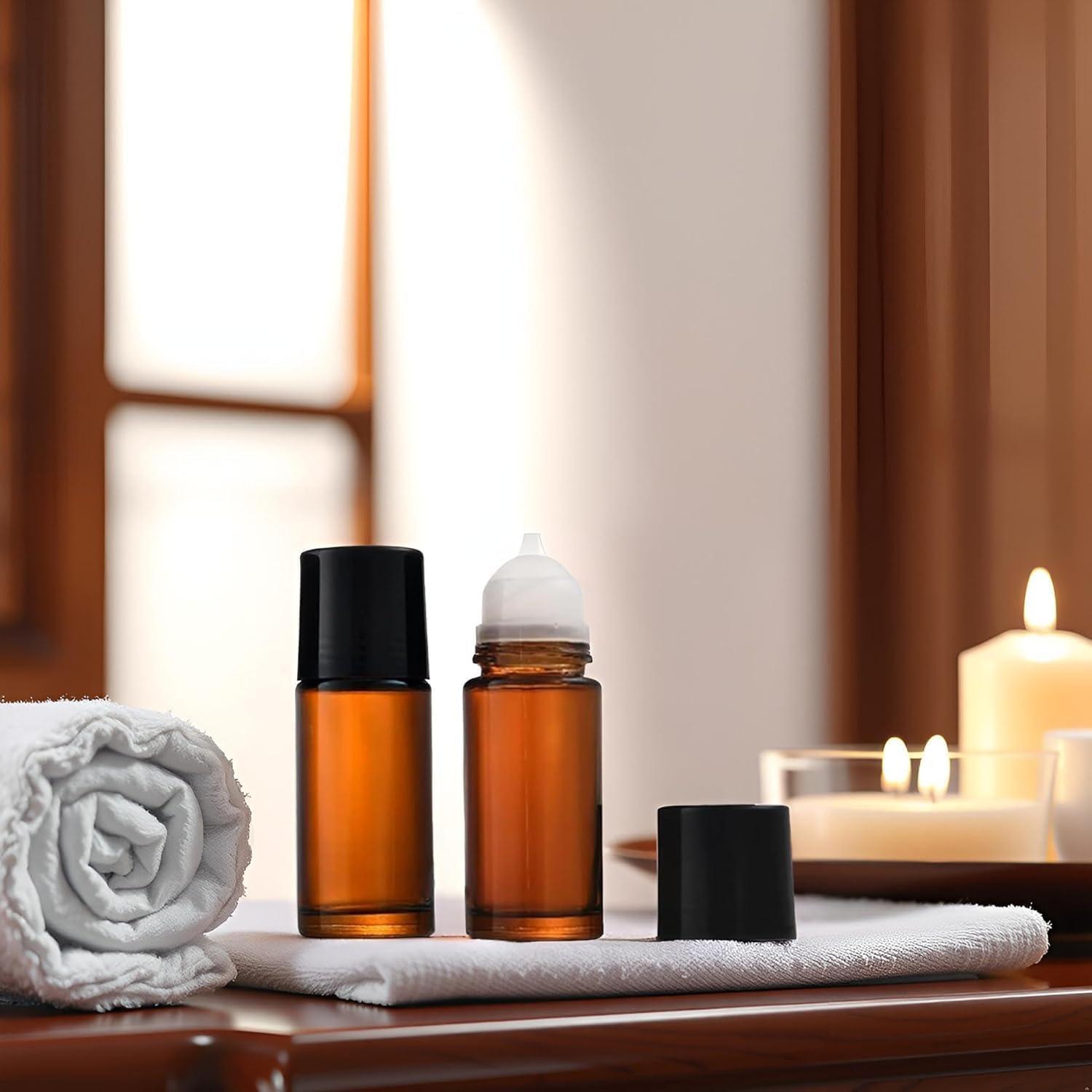 Set de 2 Botellas de Vidrio Marrón 50ml Tustao Roll-On