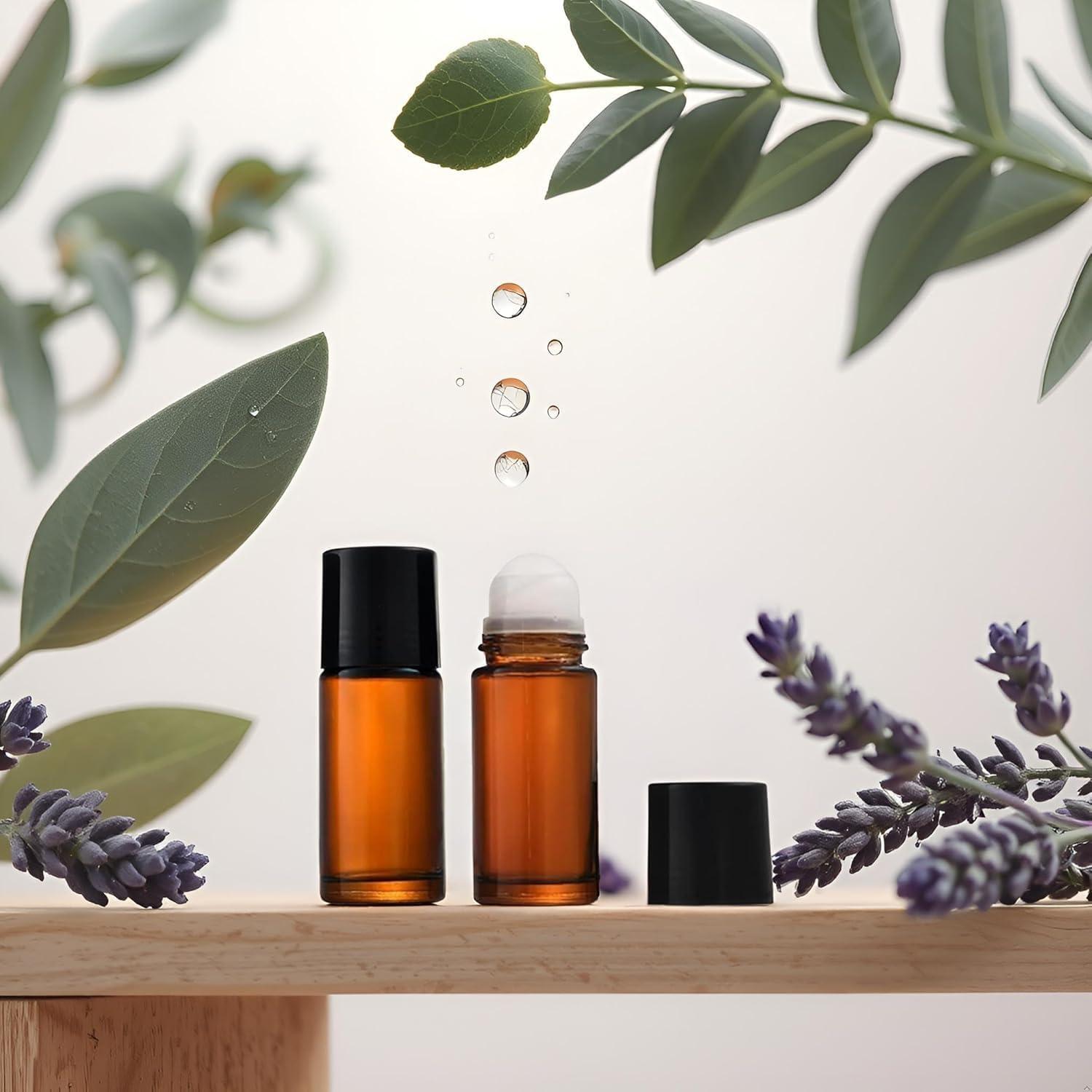 Set de 2 Botellas de Vidrio Marrón 50ml Tustao Roll-On