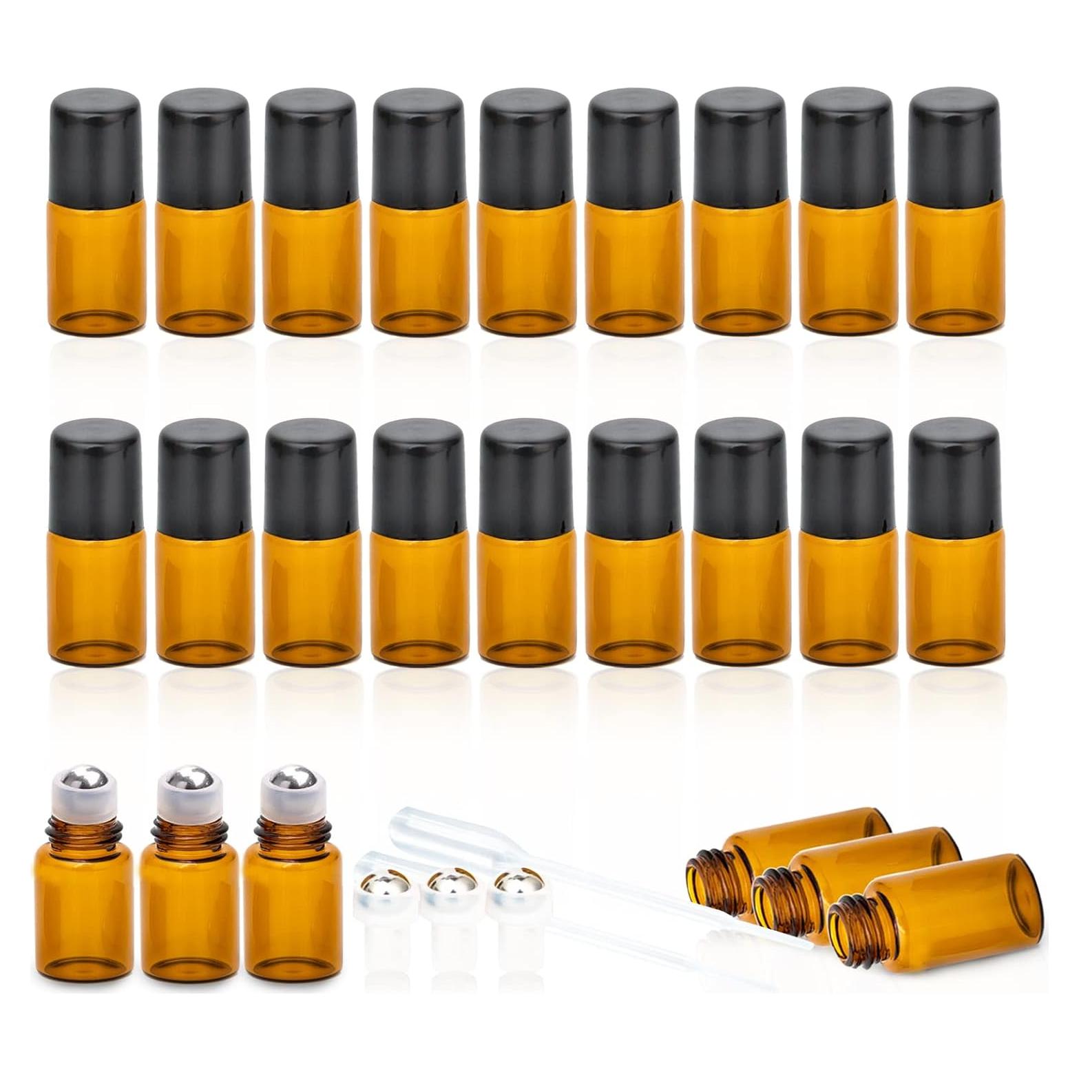 Botellas de Aceite Esencial 2ml ZEJIA Ámbar 24 Unidades