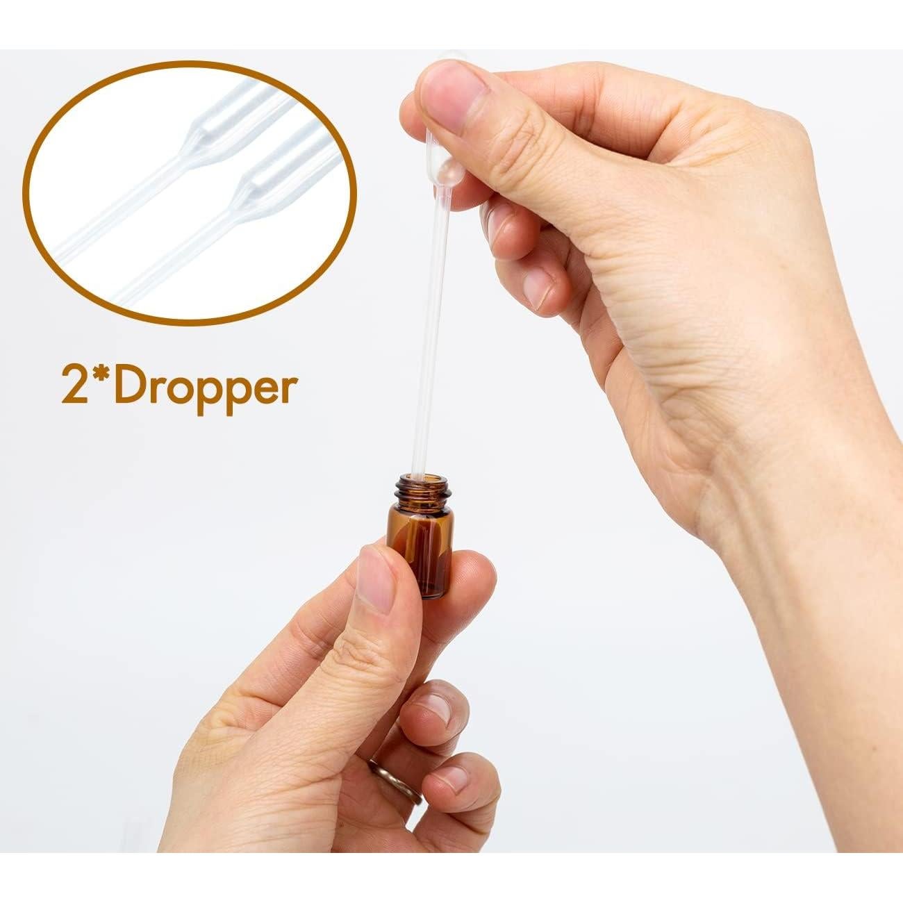 Botellas de Aceite Esencial 2ml ZEJIA Ámbar 24 Unidades