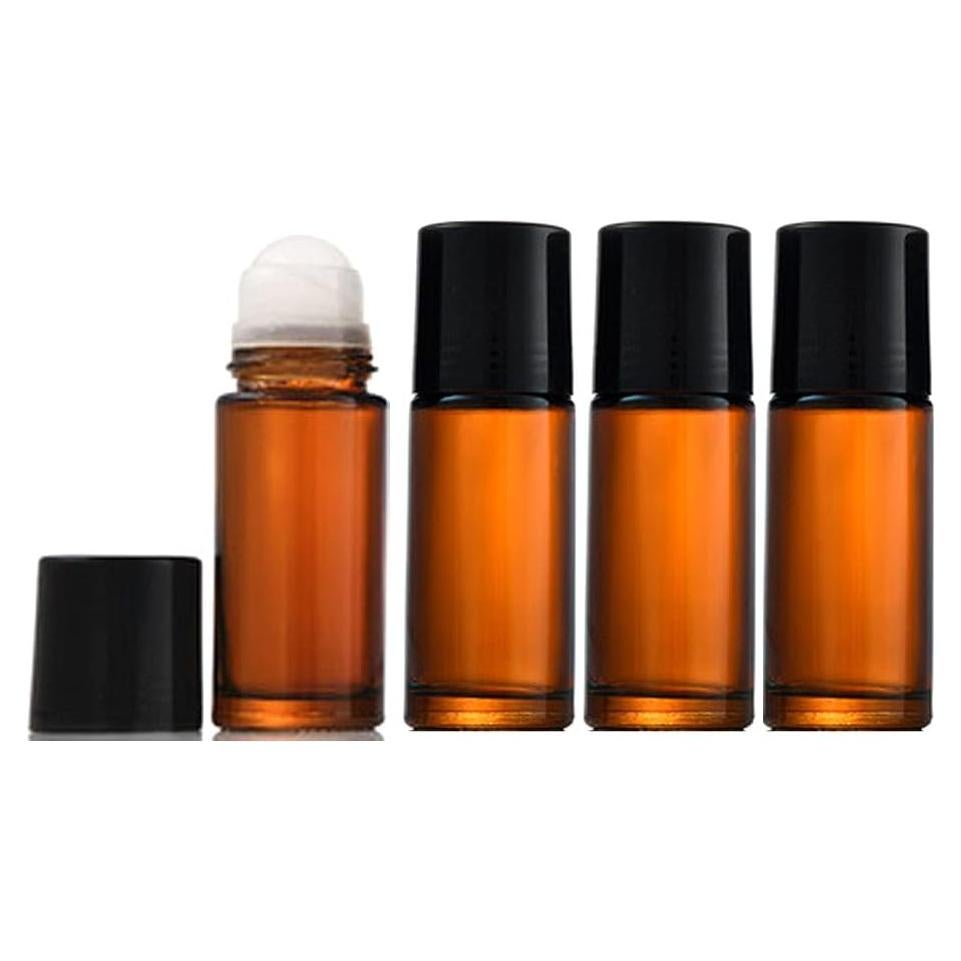 Botellas de vidrio ámbar Wresty 50ml - Set de 4, a prueba de fugas