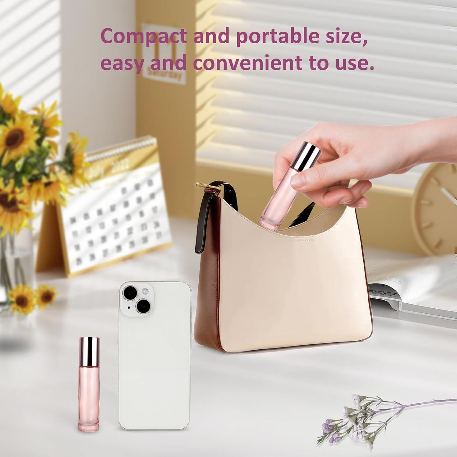 Kesell 14 Botellas de Vidrio 10ml con Rodillo para Aceites