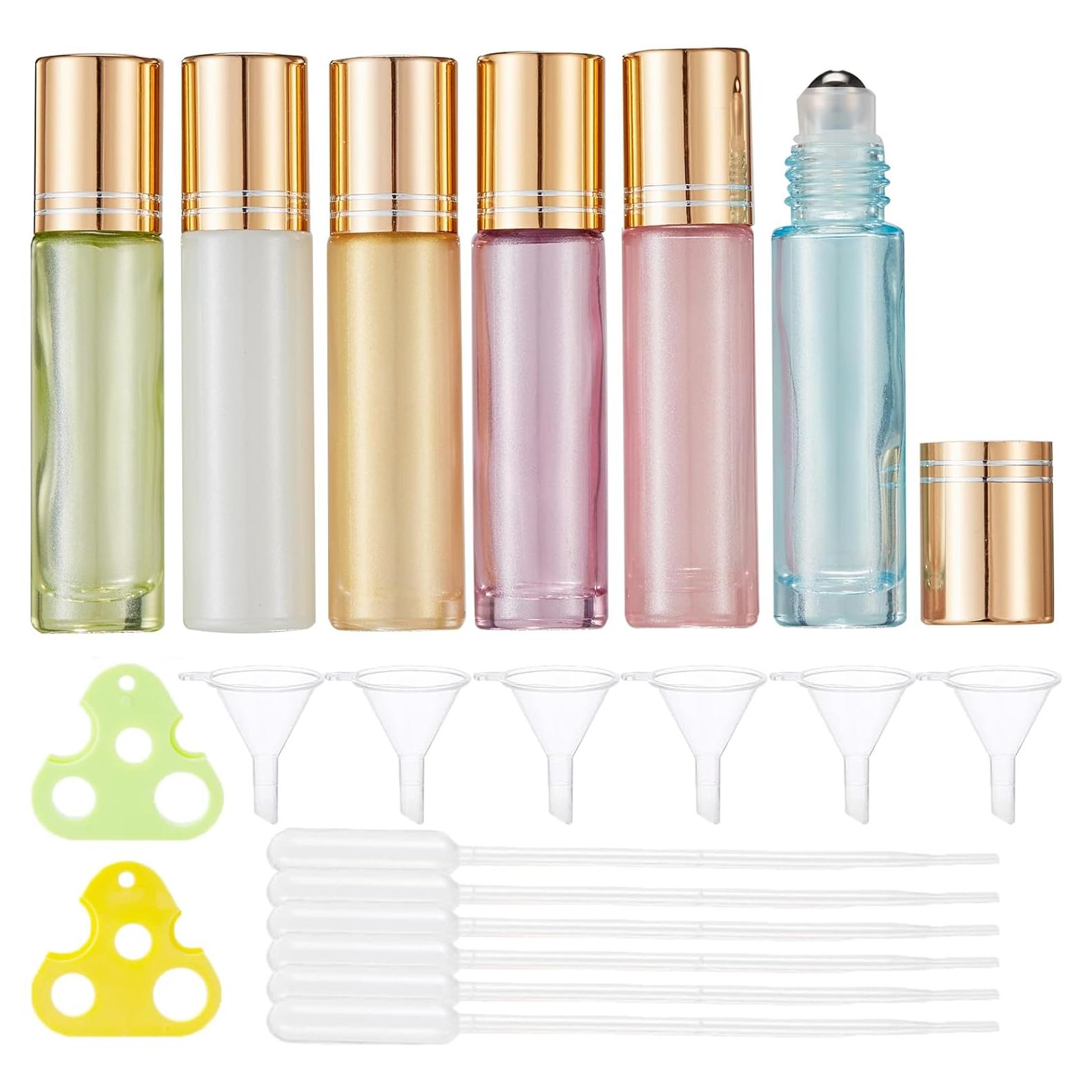 Botellas Roll On Qeuly 10ml Vidrio Grueso Acero Inoxidable 6 Piezas