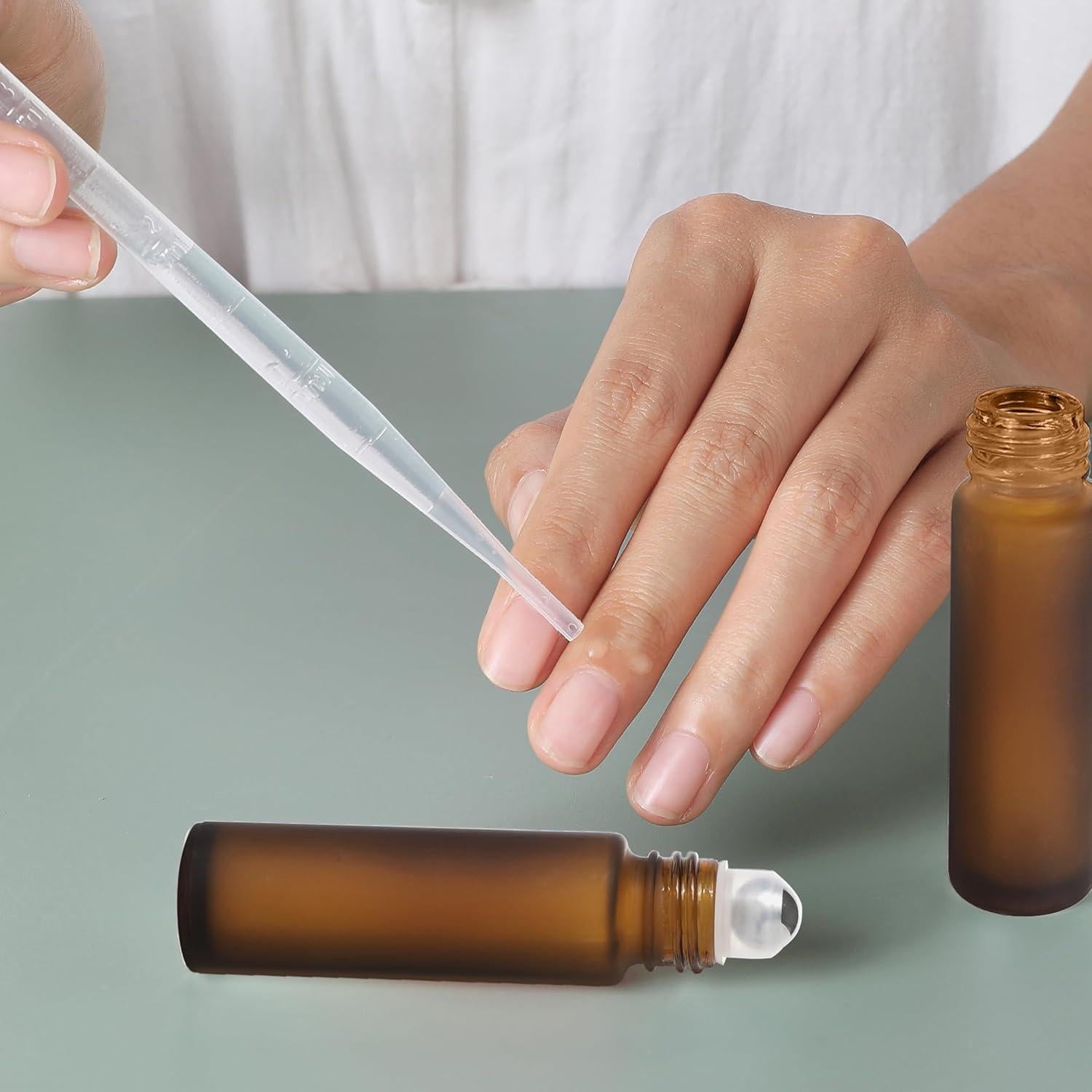 Botellas de Rodillo de Aceite Esencial SESENSE 10ml Ámbar 4 Pzas