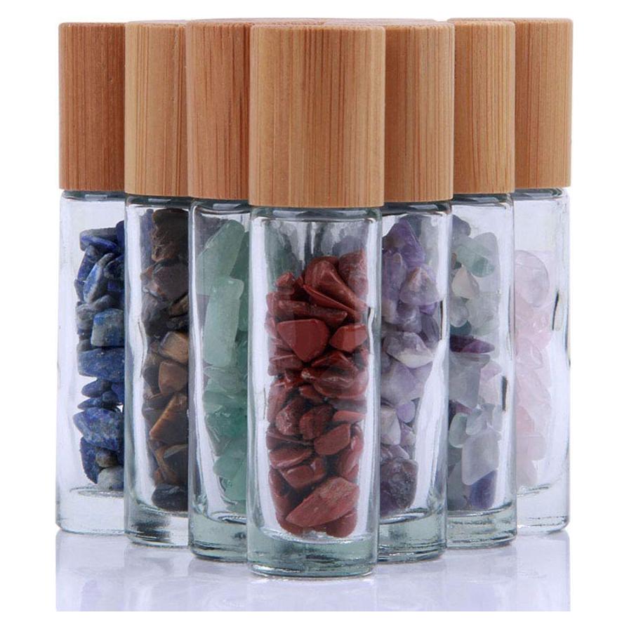 Botellas Roll On de Vidrio 10ml con Bolas de Cristal - 10 Piezas