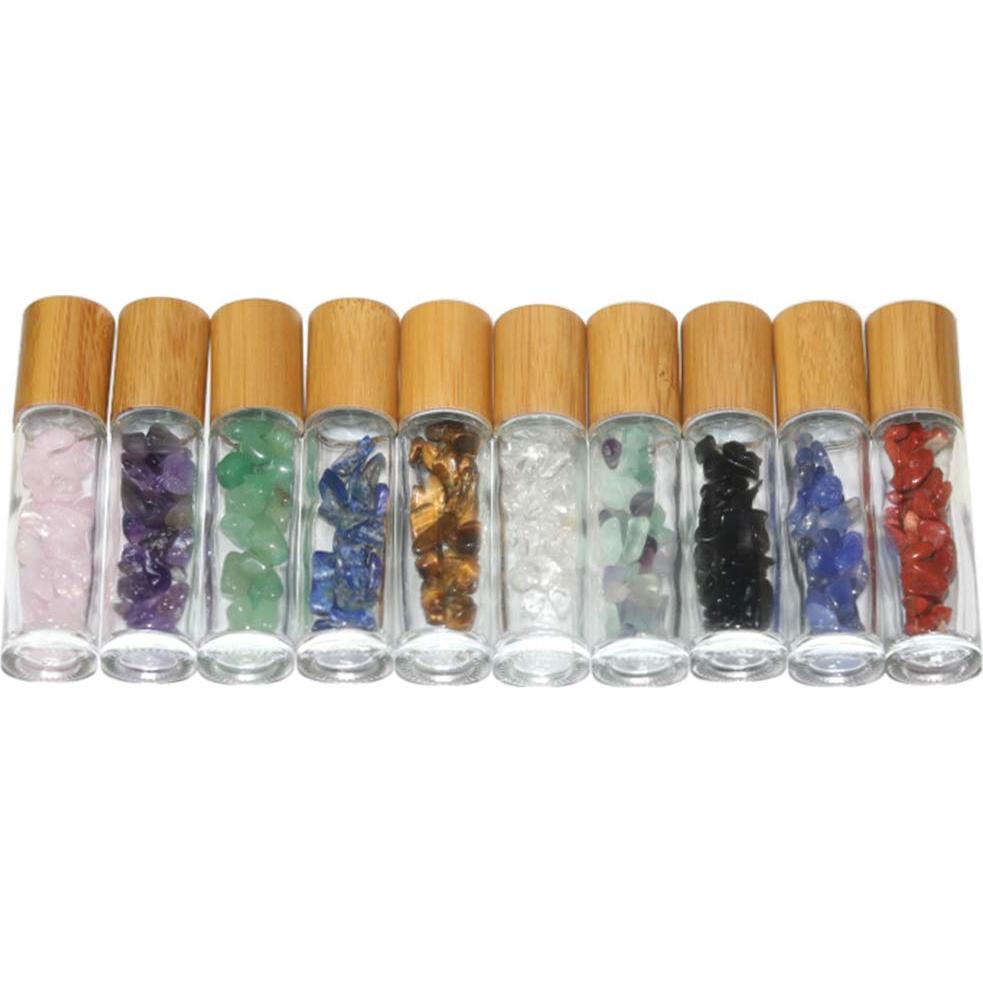 Botellas Roll On de Vidrio 10ml con Bolas de Cristal - 10 Piezas