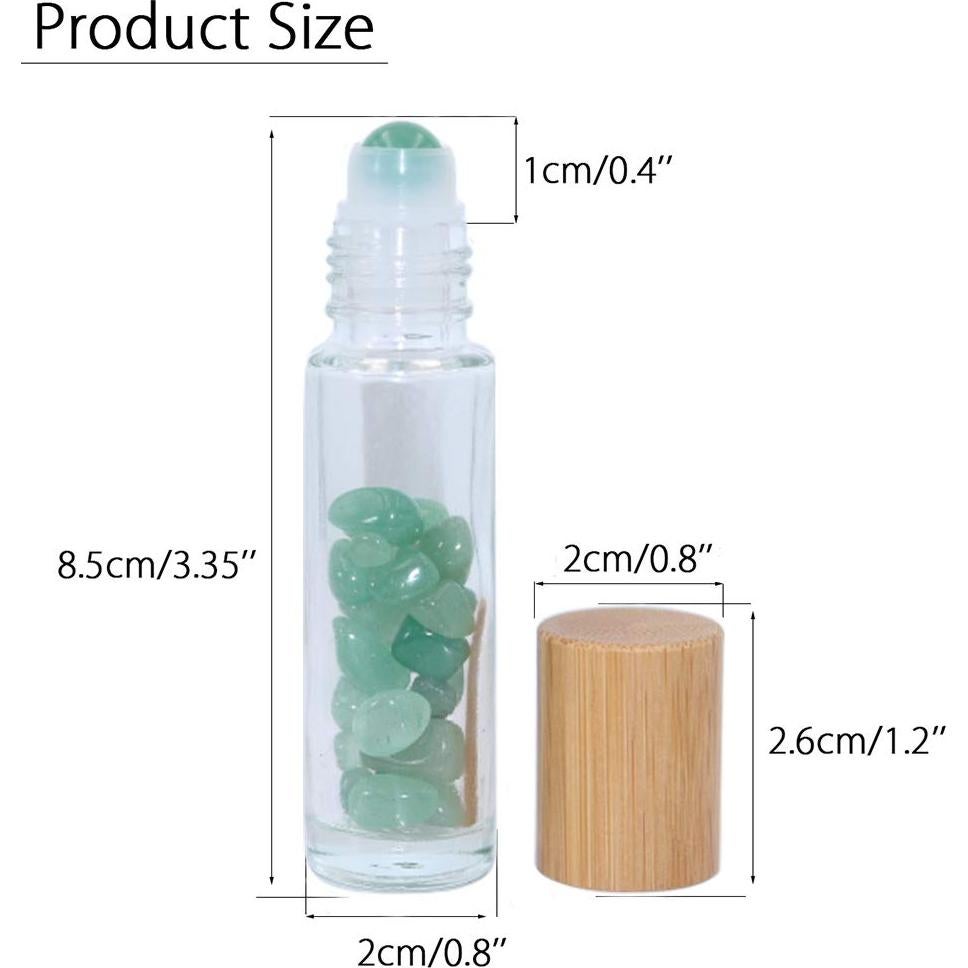 Botellas Roll On de Vidrio 10ml con Bolas de Cristal - 10 Piezas