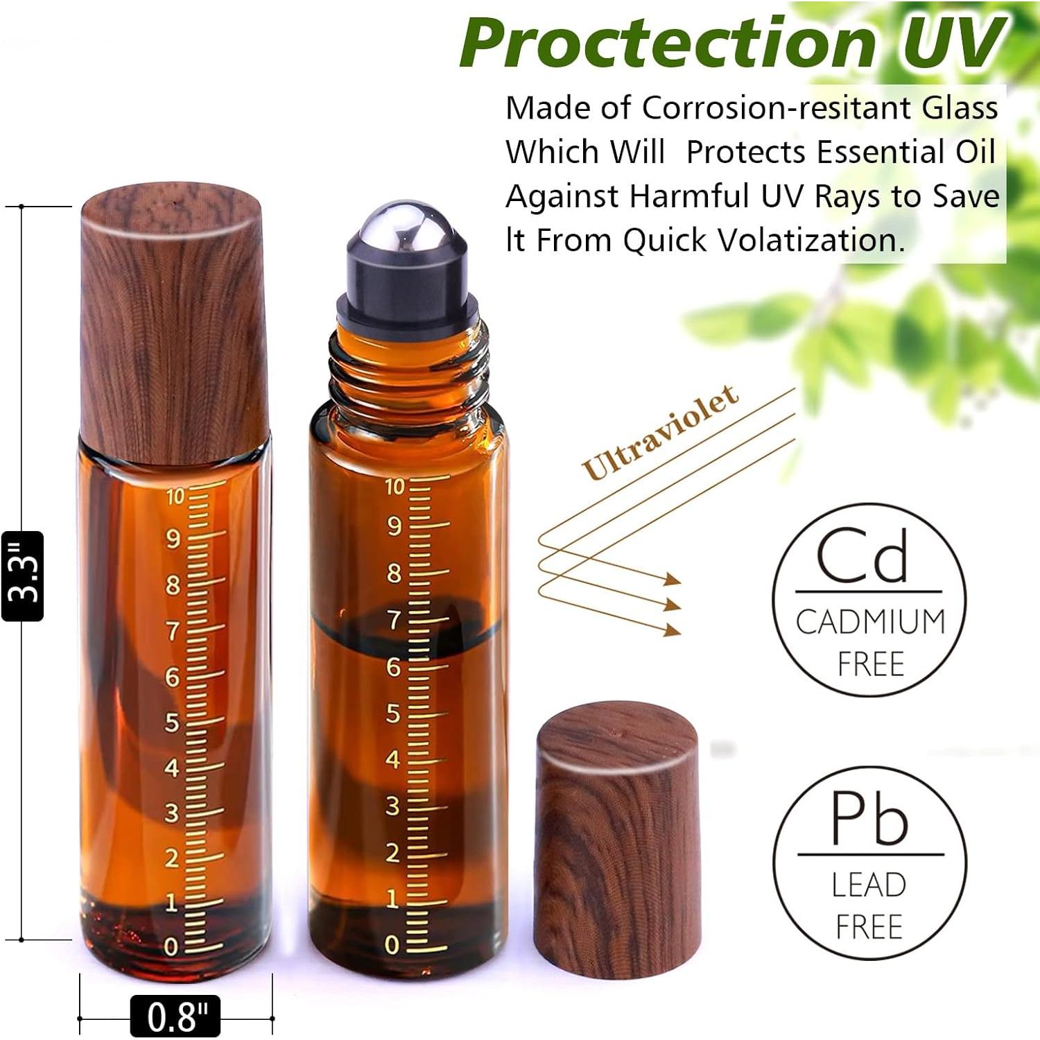 Paquete de 8 Botellas de Rodillo de Vidrio Ámbar 10ml Matifaner