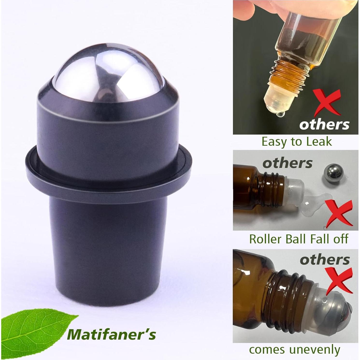 Paquete de 8 Botellas de Rodillo de Vidrio Ámbar 10ml Matifaner