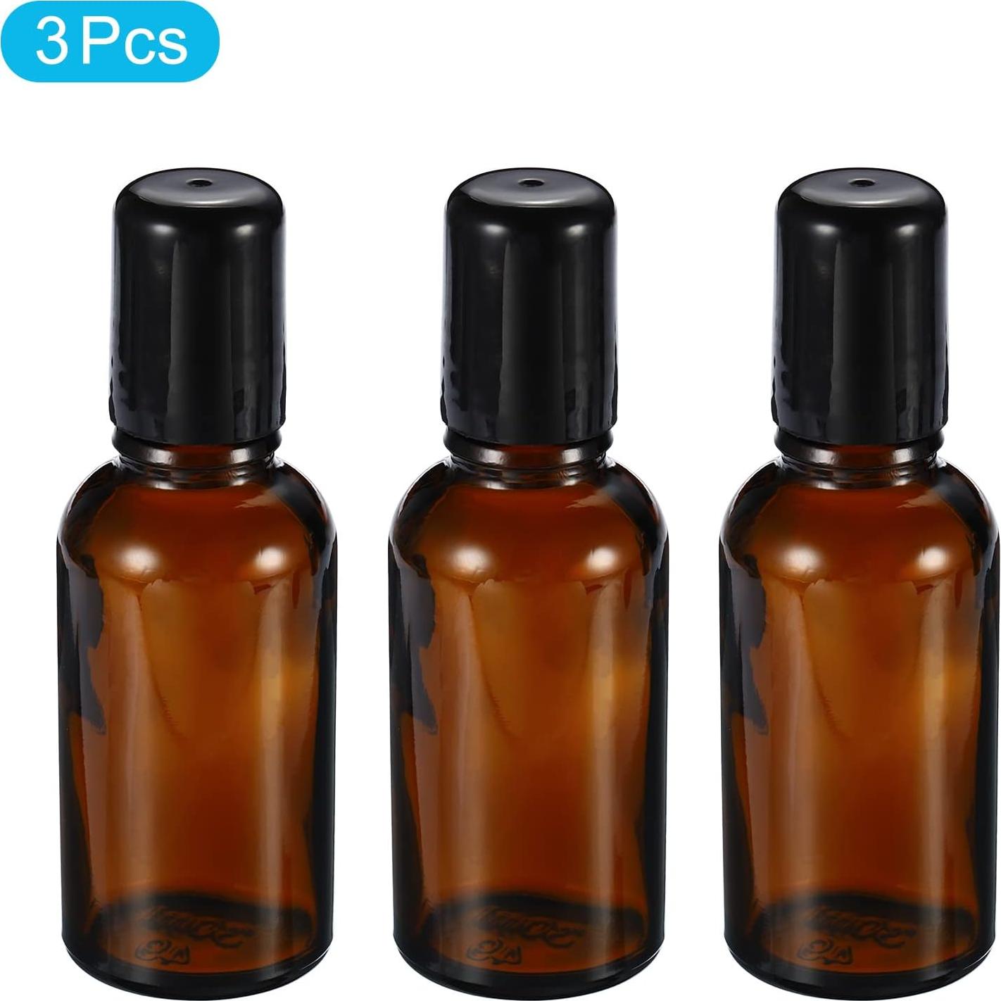 Botellas de Rodillo PATIKIL 30mL Vidrio Ámbar Paquete de 3