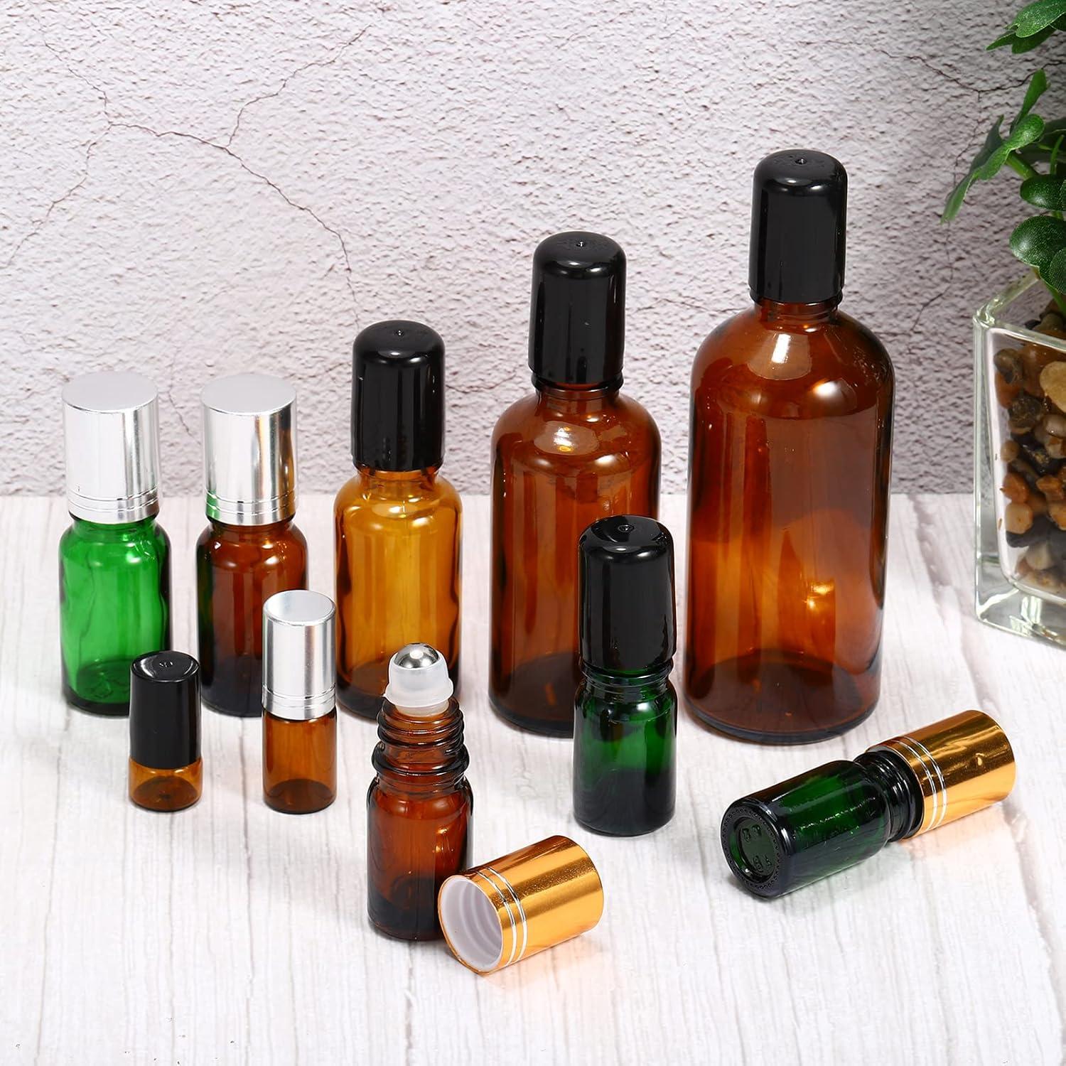 Botellas de Rodillo PATIKIL 30mL Vidrio Ámbar Paquete de 3