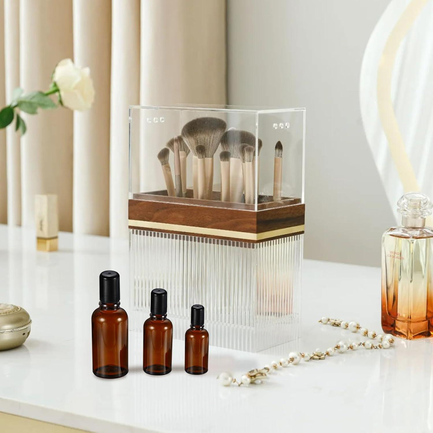 Botellas de Rodillo 30ml HEYLEAYAR Ámbar - Pack 4 Unidades