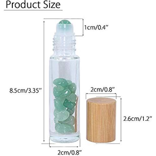 Paquete de 5 botellas de vidrio 10ml con rodillo Cuarzo Rosa