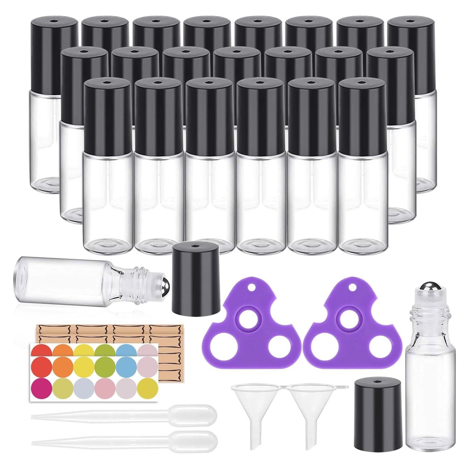 Botellas de Rodillo de Aceite Esencial Easytle 24x5ml Vidrio