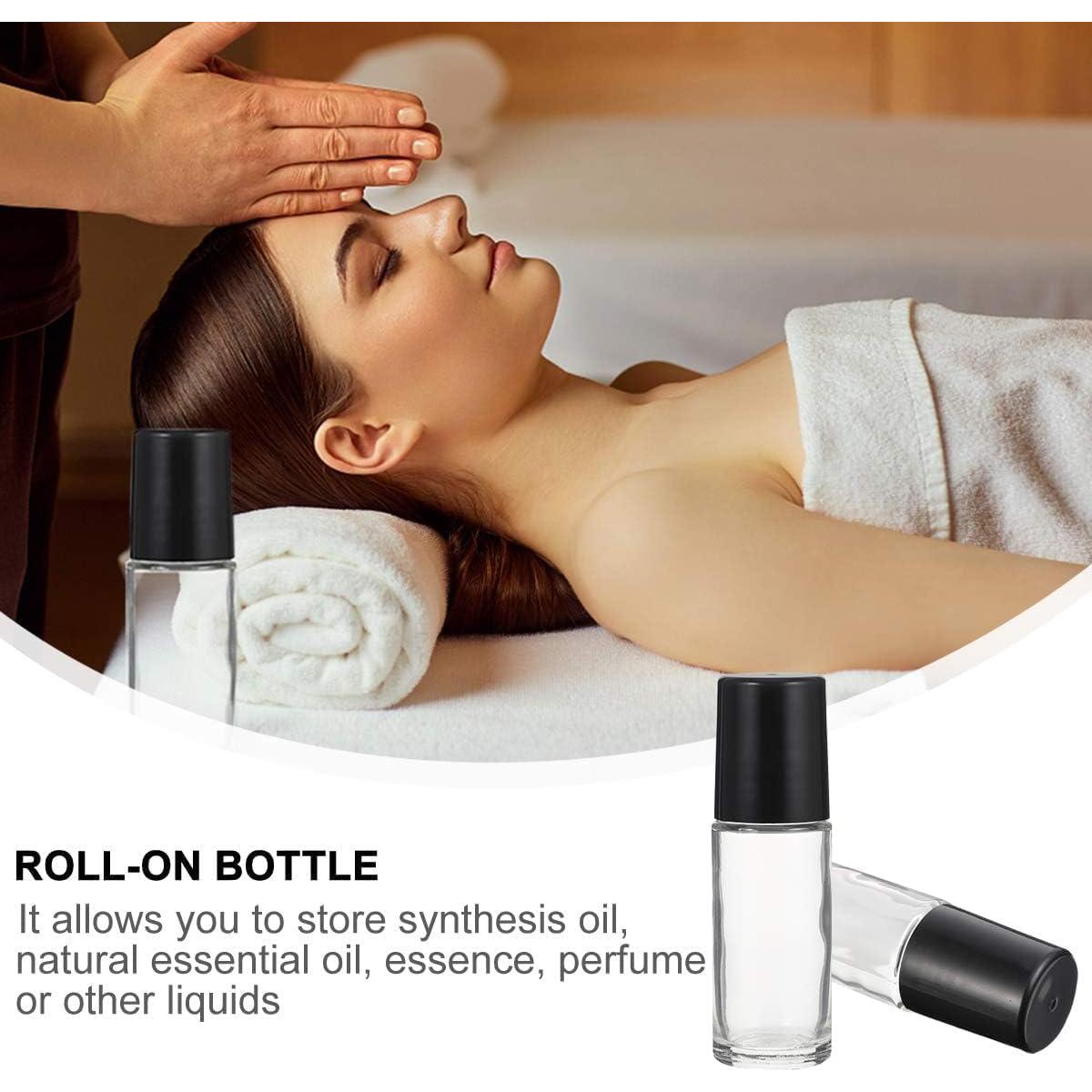 2 Botellas de Vidrio Negro 30ML con Rodillo y Embudo Jinshining