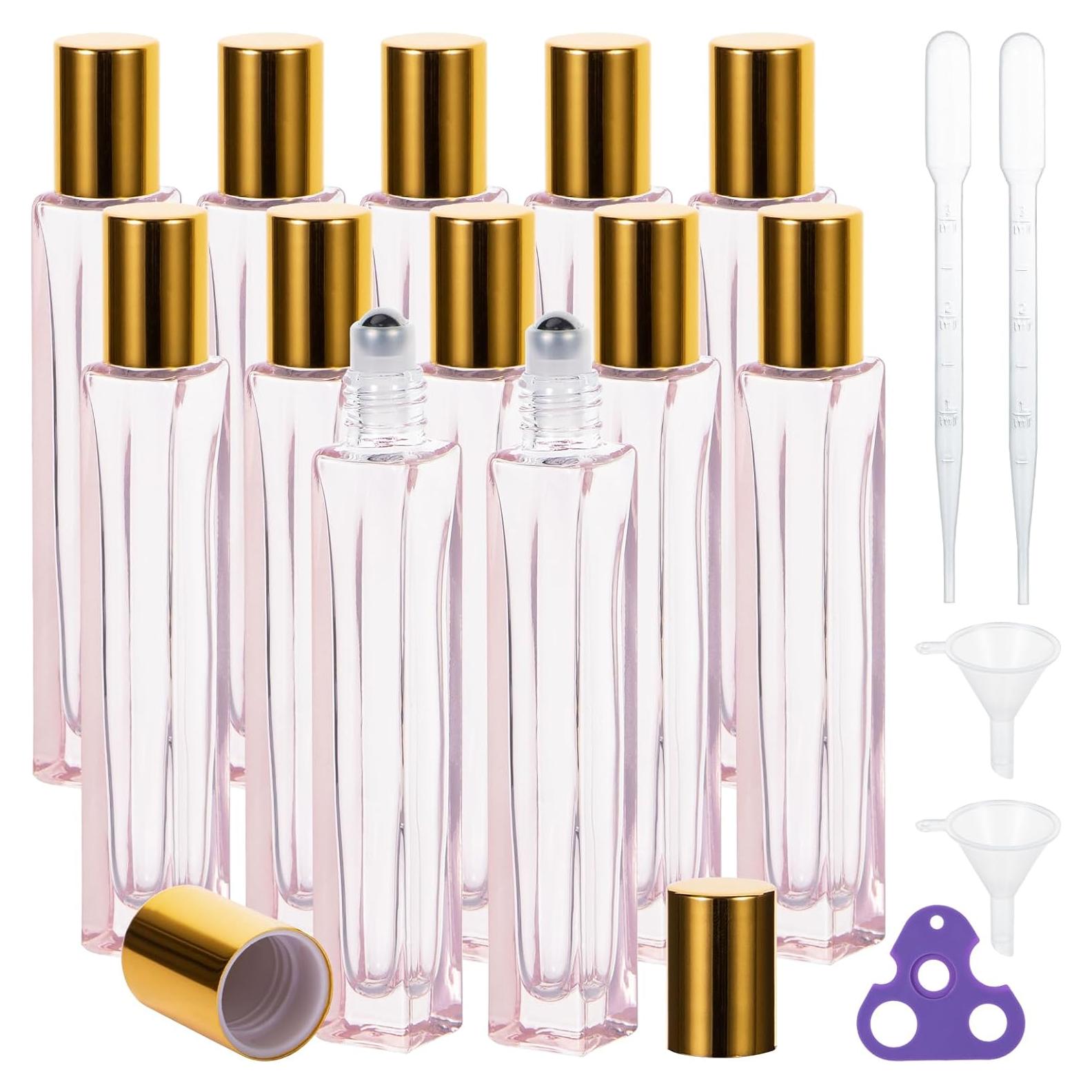 Botellas de Rodillo de Vidrio Yebeauty 10ml Rosa - 4 Pack