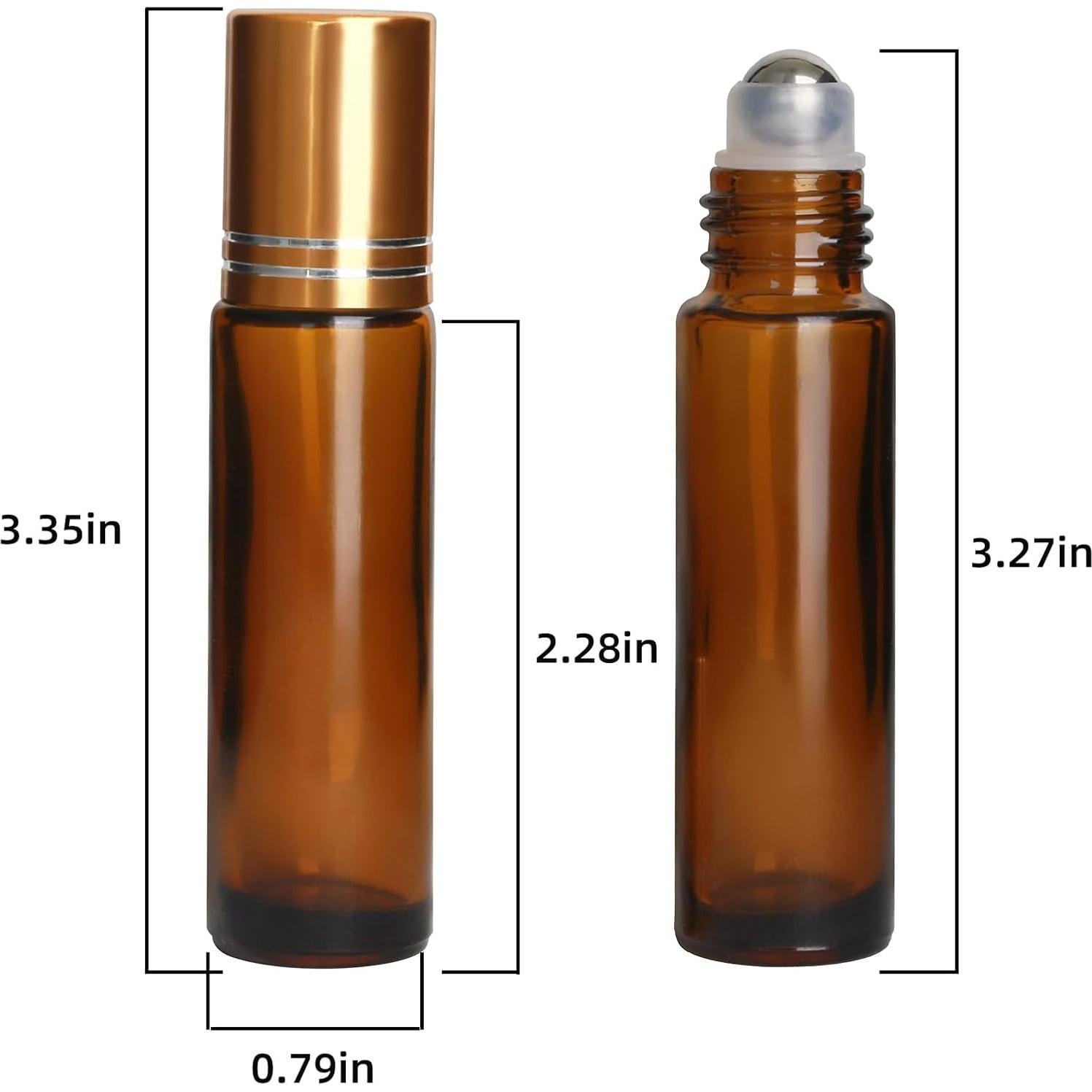 Botellas de Aceite Esencial de Vidrio Ámbar 10ml - 24 Piezas