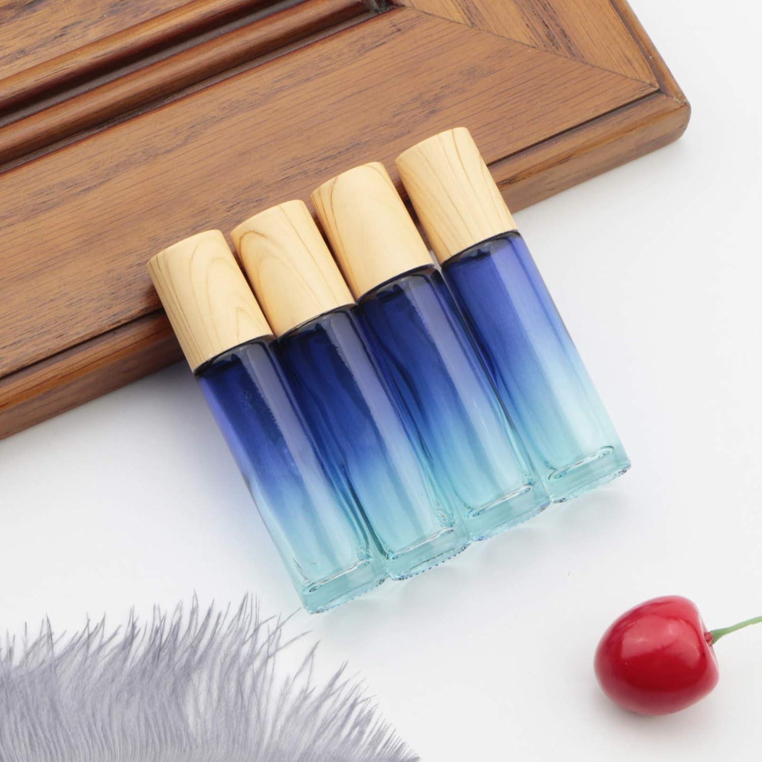 8 Botellas de Rodillo de Vidrio 10 ml Newzoll Azul Gradiente