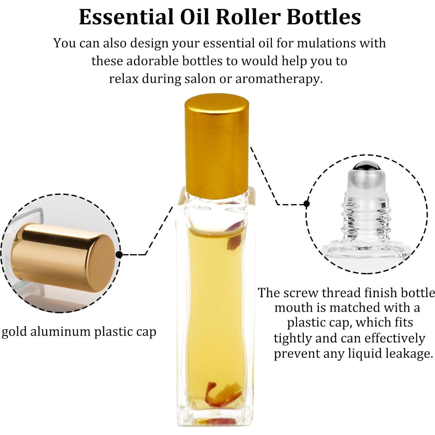 25 Botellas de Vidrio 10 ml para Aceites Esenciales Hzmssore