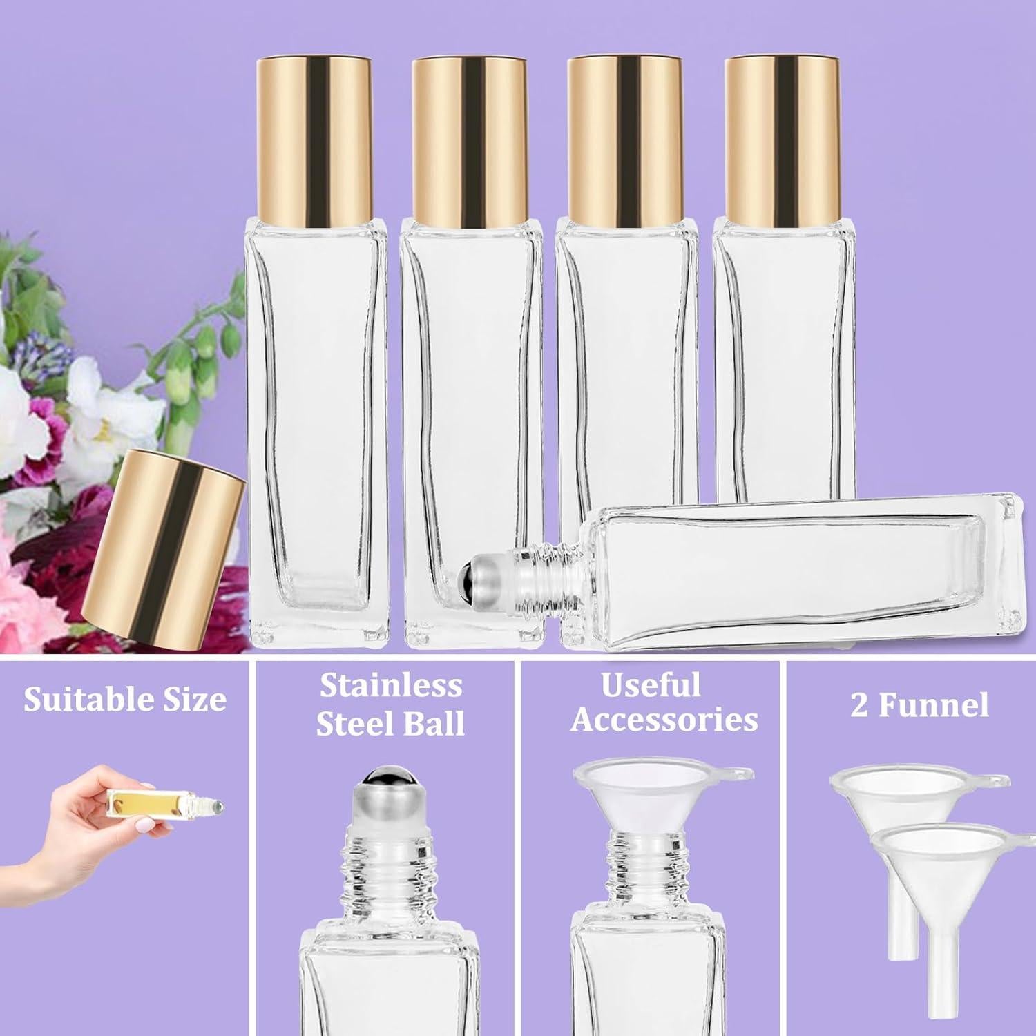 25 Botellas de Vidrio 10 ml para Aceites Esenciales Hzmssore