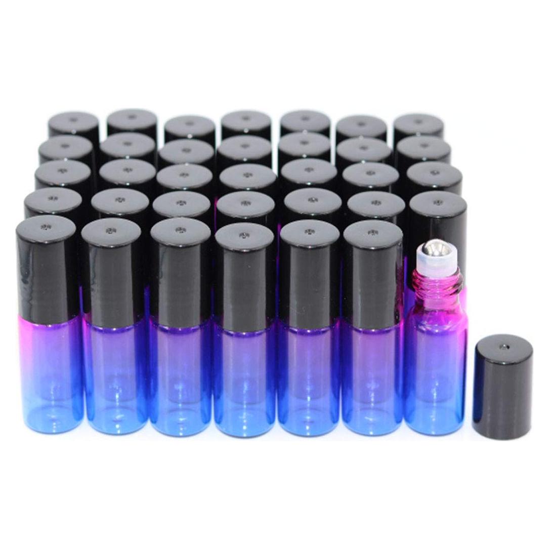 Paquete de 35 botellas de vidrio 5ml rosa-azul para aceites