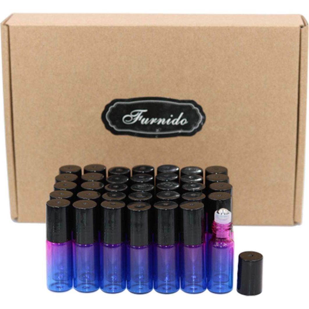 Paquete de 35 botellas de vidrio 5ml rosa-azul para aceites