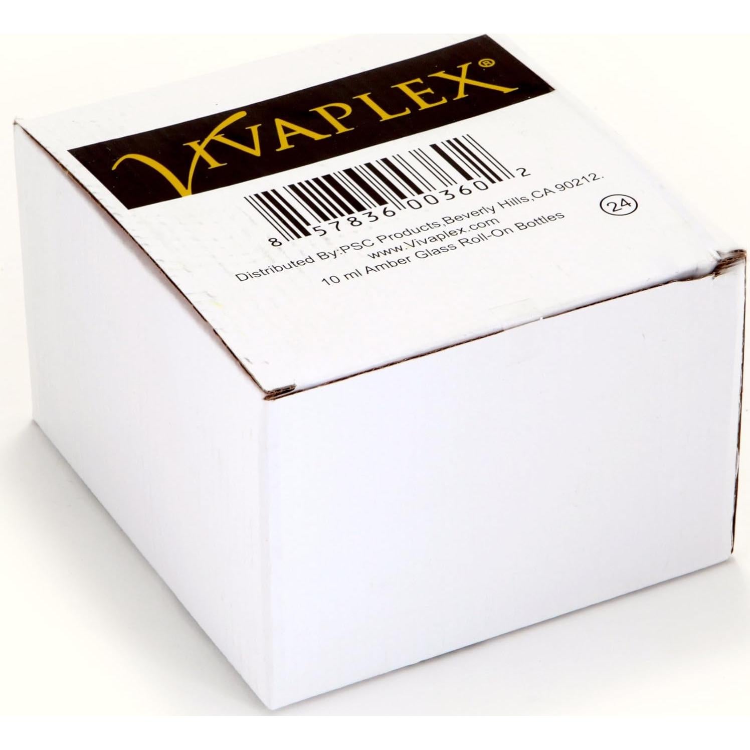 24 Botellas Vidrio Roll On Ámbar 10 ml Vivaplex con Cuentagotas