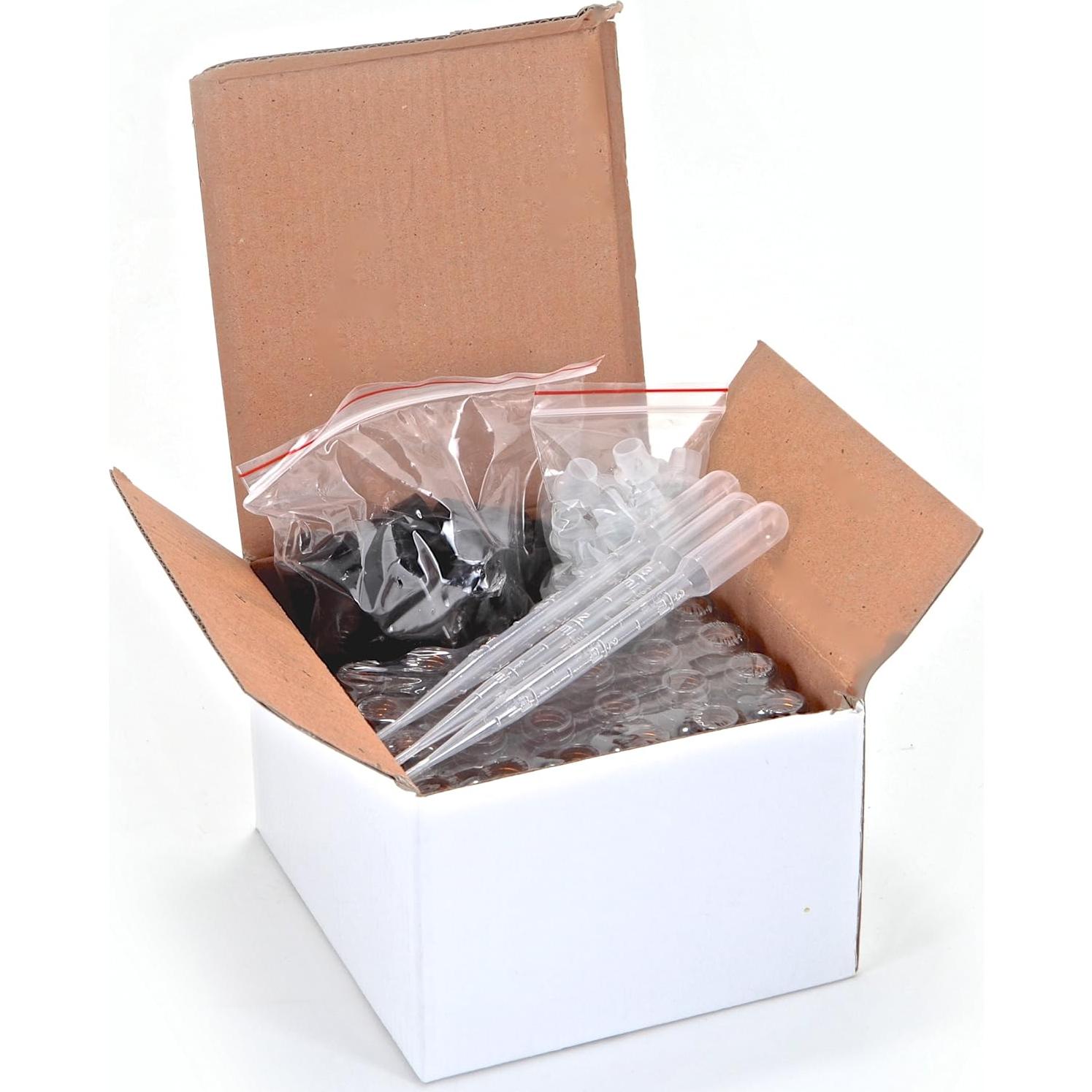 24 Botellas Vidrio Roll On Ámbar 10 ml Vivaplex con Cuentagotas