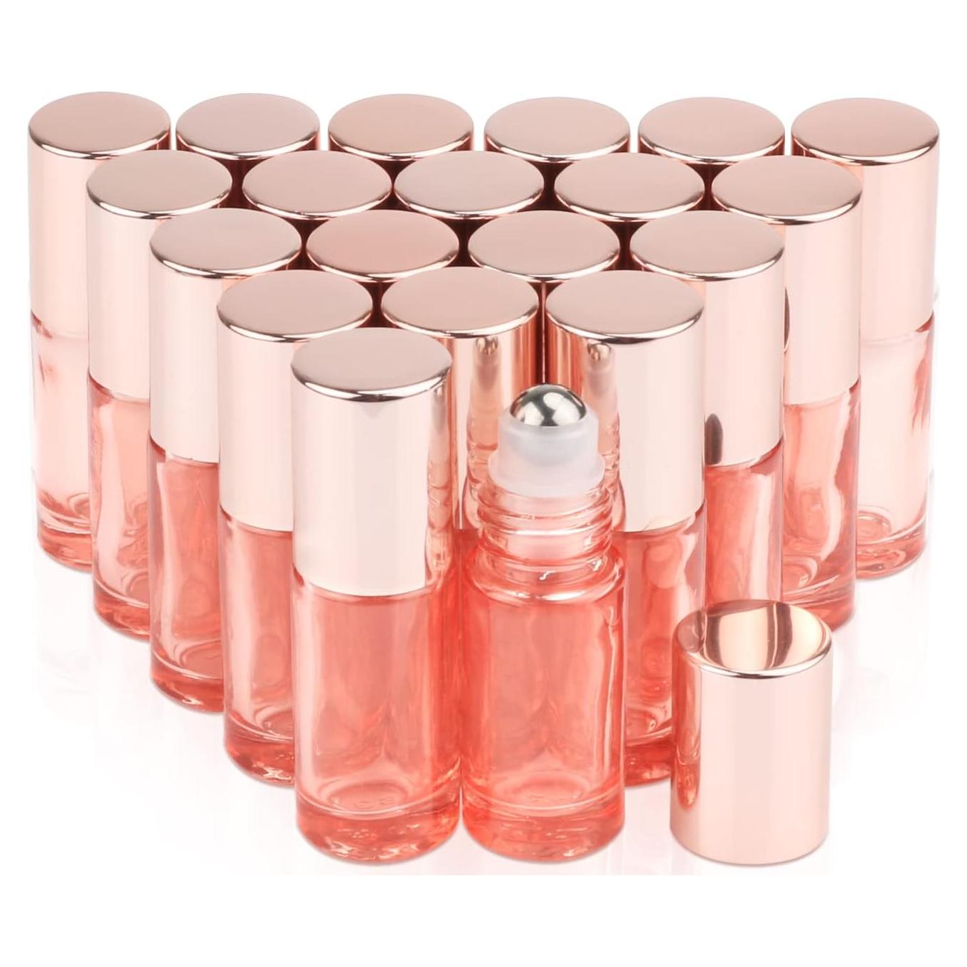 Juego de 20 Botellas de Aceite Esencial Rosa DMuuuDM 5ml