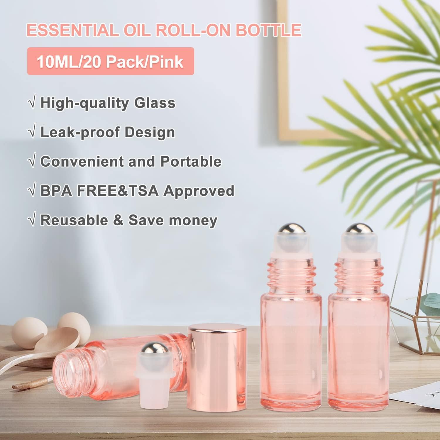 Juego de 20 Botellas de Aceite Esencial Rosa DMuuuDM 5ml