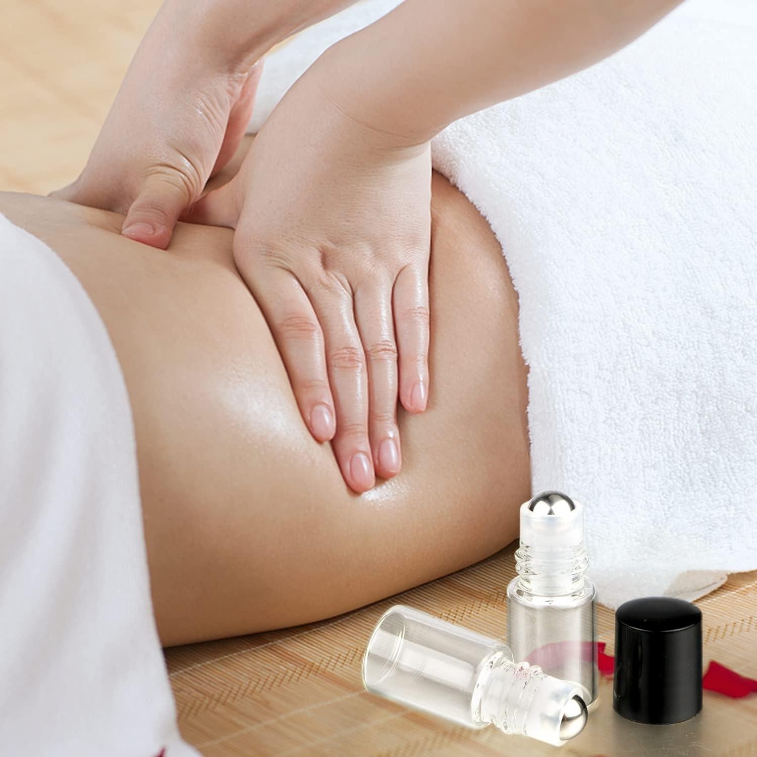 Wresty 25 Botellas de Vidrio 2ml con Tapa Negra para Aceites