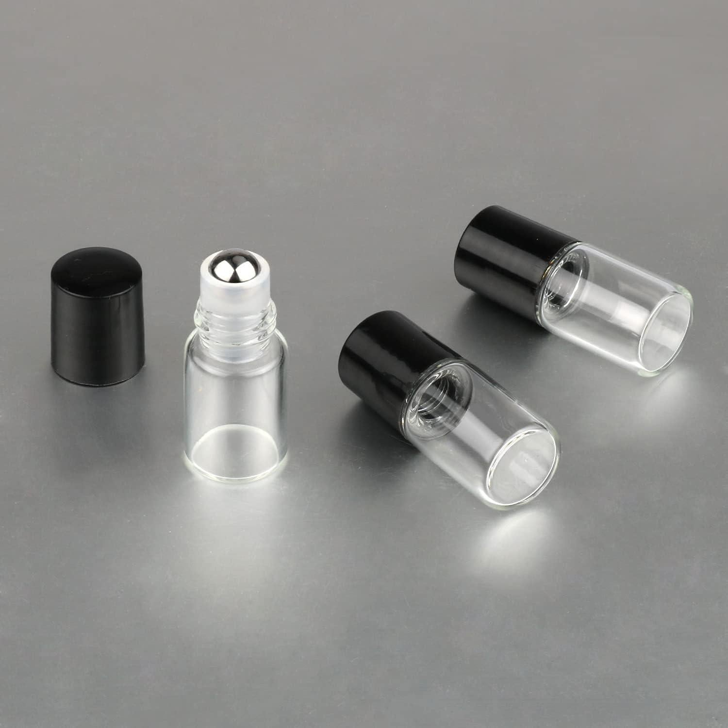 Wresty 25 Botellas de Vidrio 2ml con Tapa Negra para Aceites