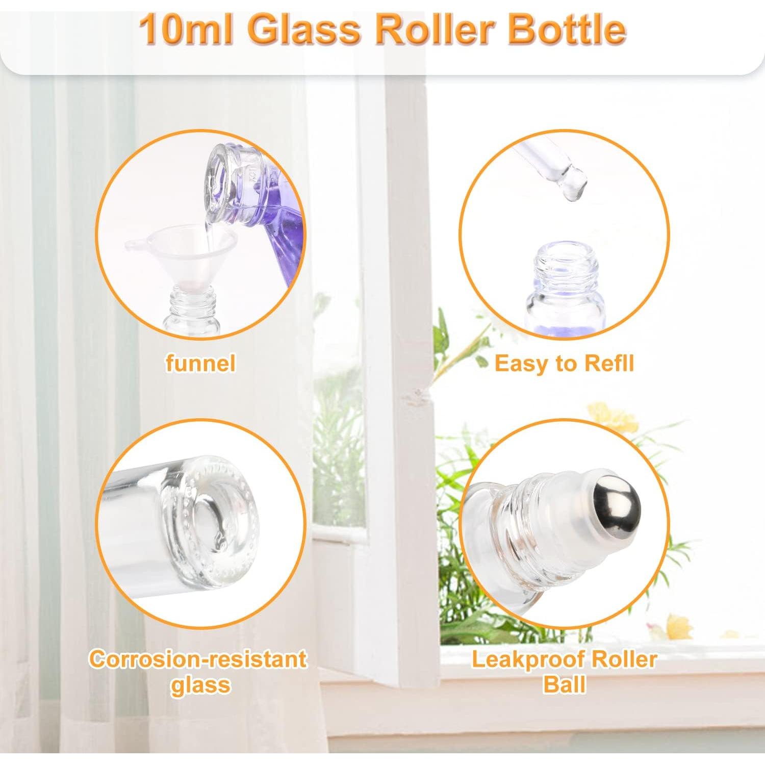 Paquete de 10 Botellas de Rodillo 10ml USRommaner Vidrio